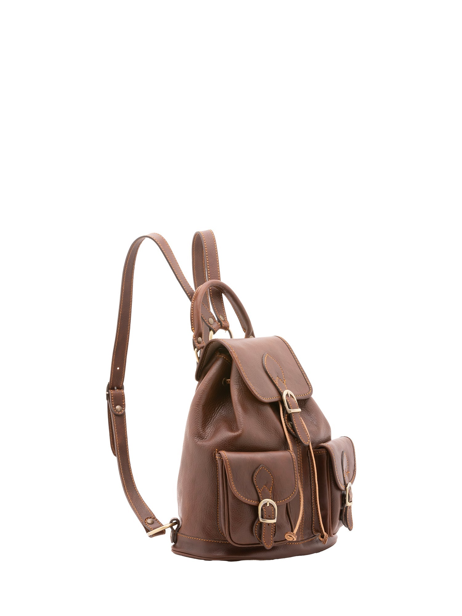 Zaino in vera pelle unisex Made in Italy 4030-TESTA DI MORO Alessia Firenze