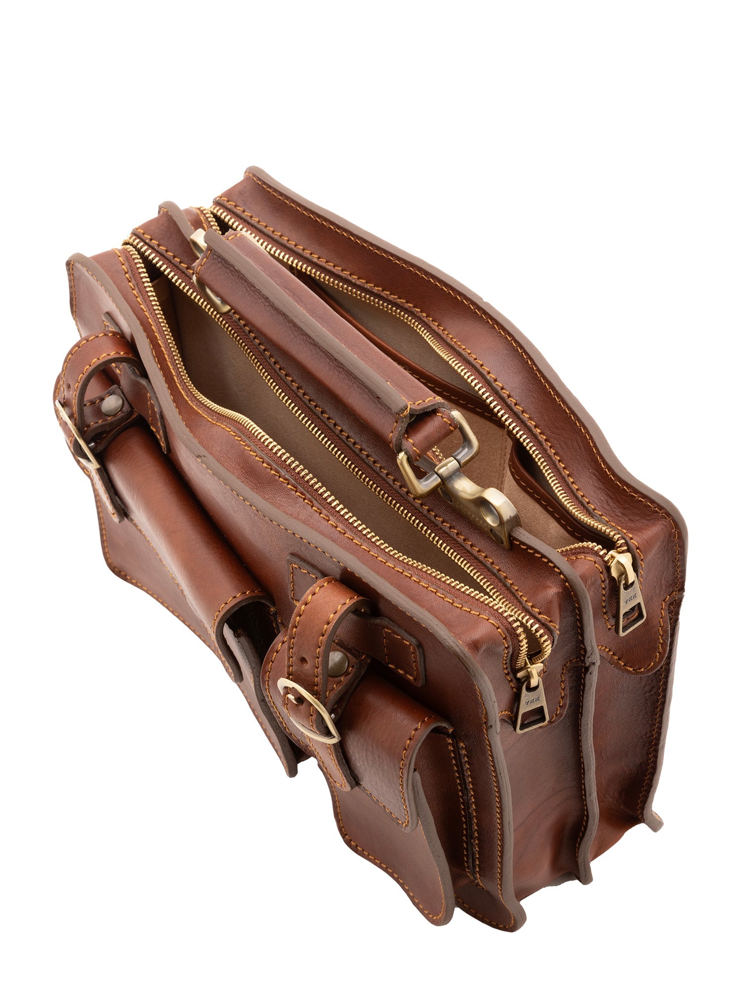 Borsa a mano unisex in vera pelle Made in Italy 4506-MARRONE Alessia Firenze