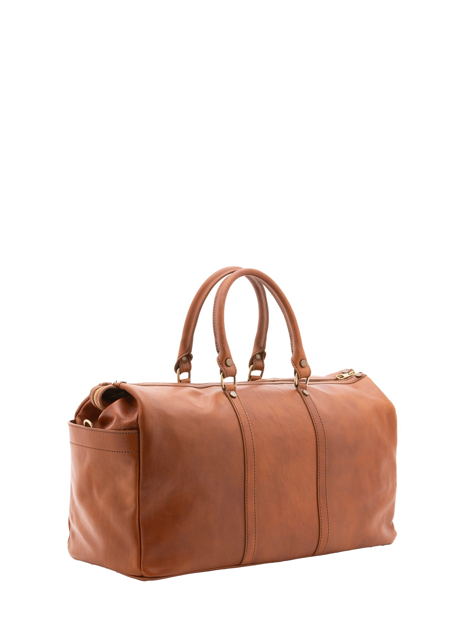 Borsa da viaggio unisex vera pelle 100% cotone 4546-MIELE Alessia Firenze