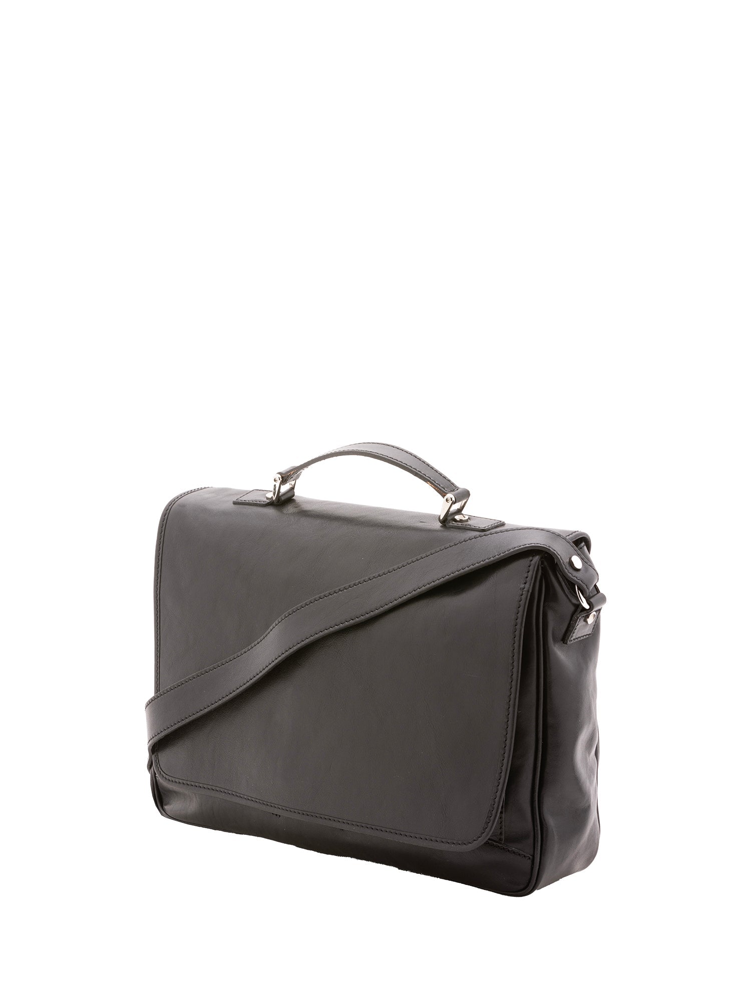 Borsa a mano unisex in vera pelle Made in Italy 4576-NERO Alessia Firenze