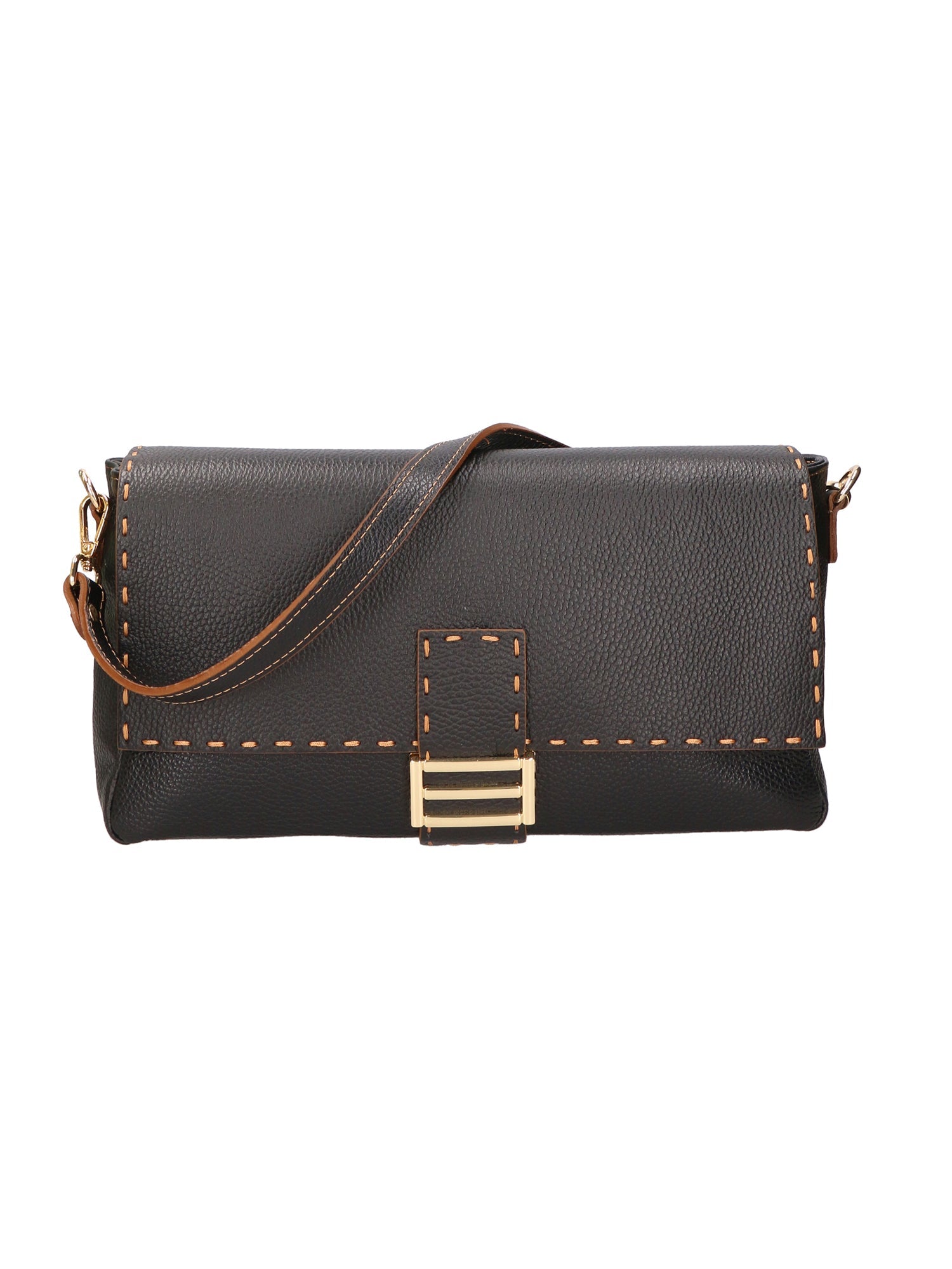 Walda Borsa a spalla da donna Vera pelle 06868-D28 NERO Chiara Ferretti