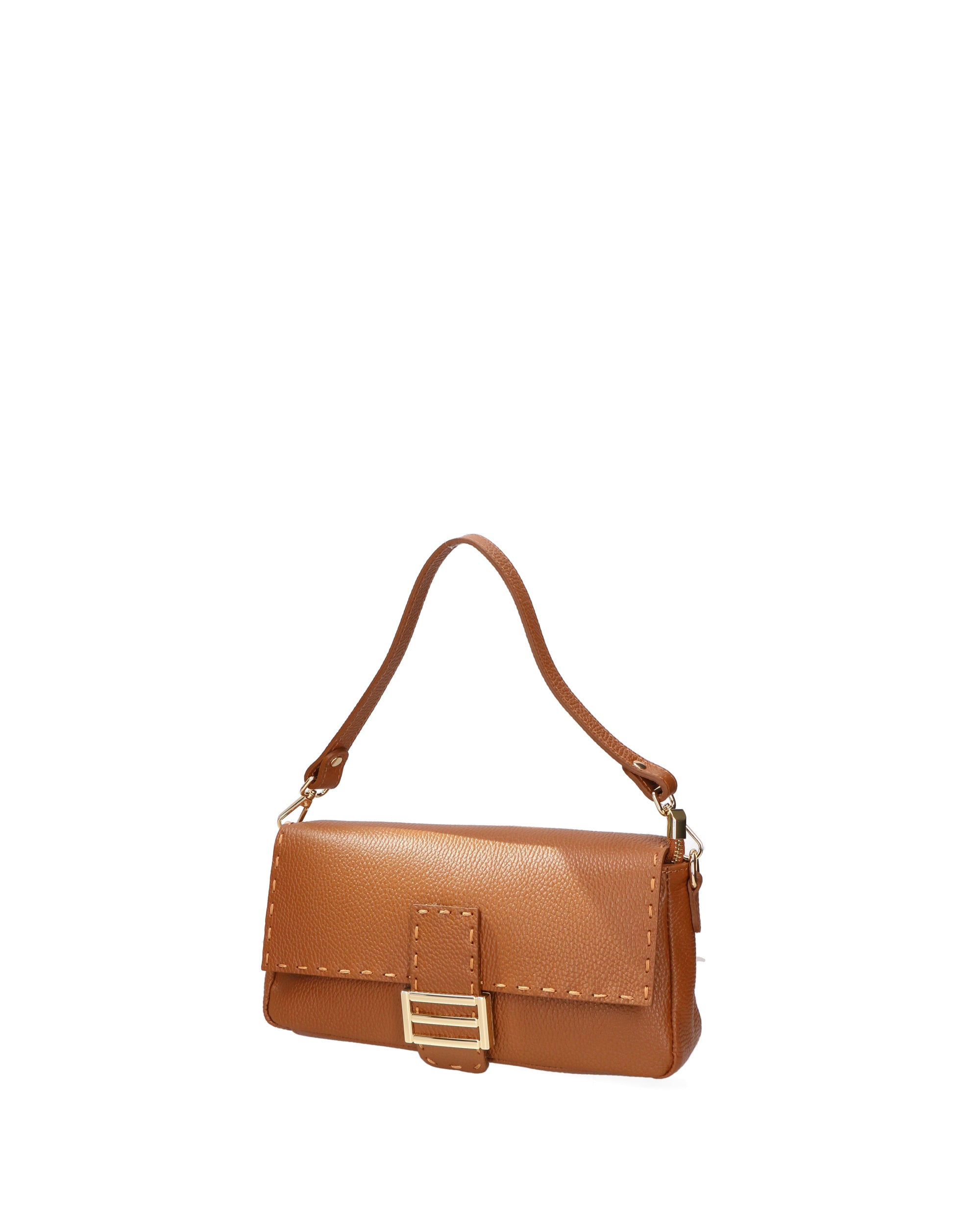 Wally Borsa a spalla da donna Vera pelle 06869-D17 CUOIO Chiara Ferretti