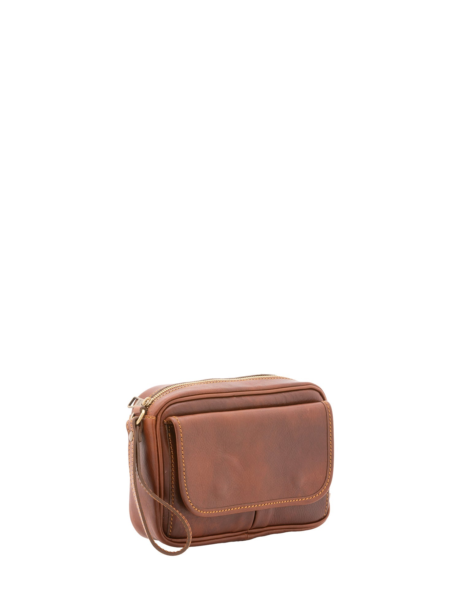 Pochette da donna in vera pelle Made in Italy 4414-MARRONE Alessia Firenze
