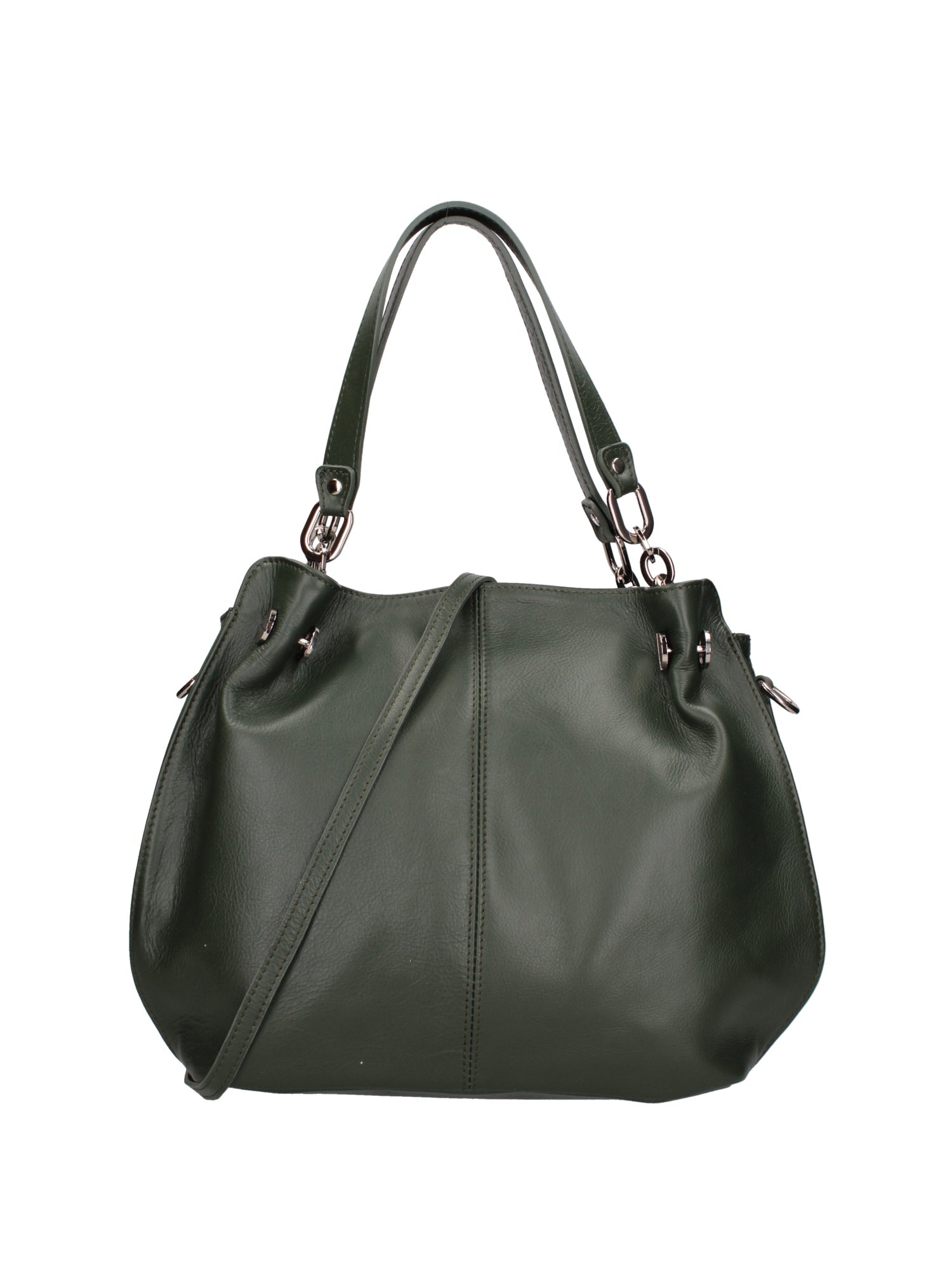 Ereba Borsa a mano da donna Made in Italy 100% pelle 3305-S14 VERDE SCURO Chiara Ferretti
