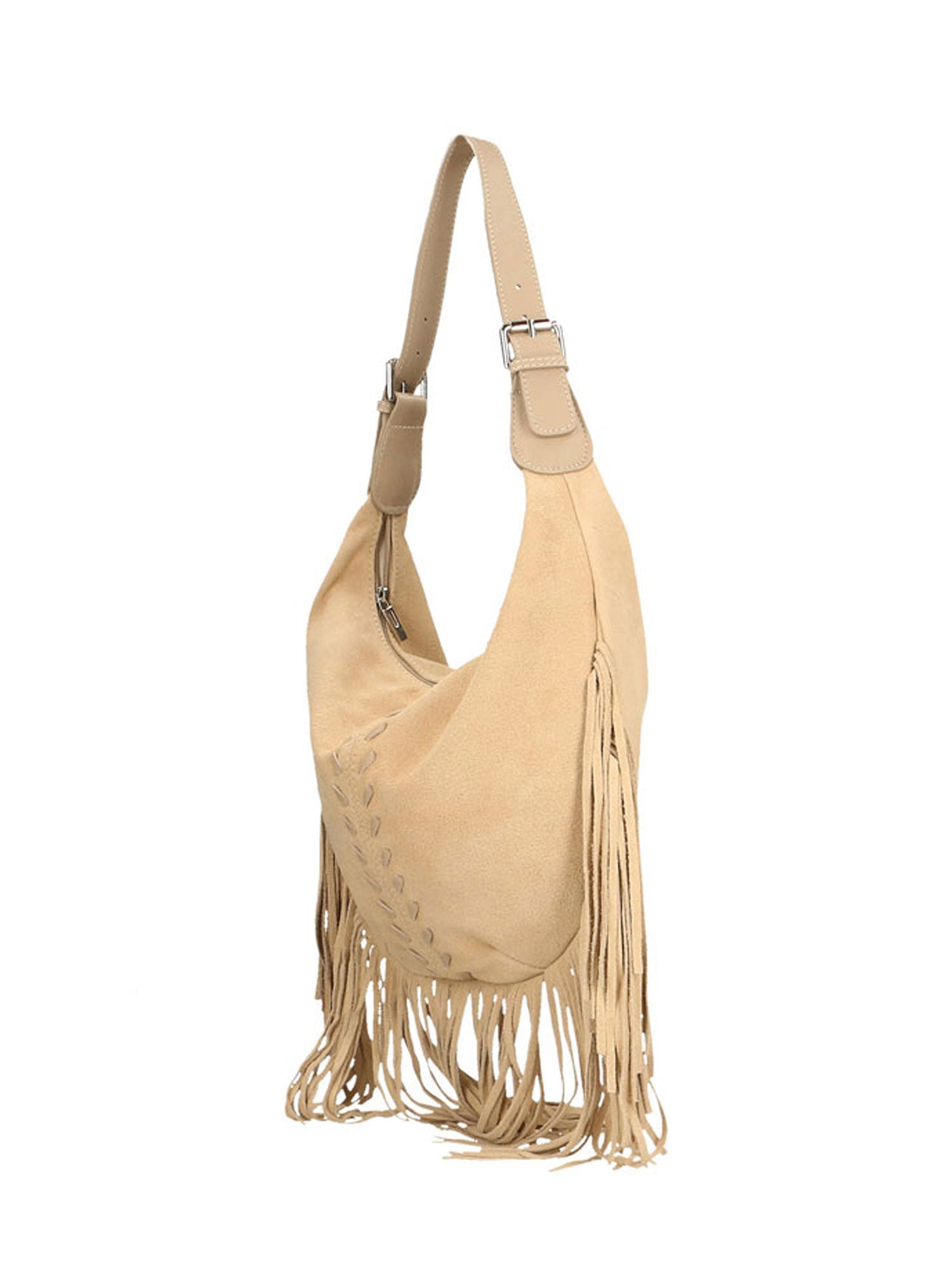 Zefira Borsa a spalla da donna Pelle Scamosciata 8630-FANGO Chiara Ferretti