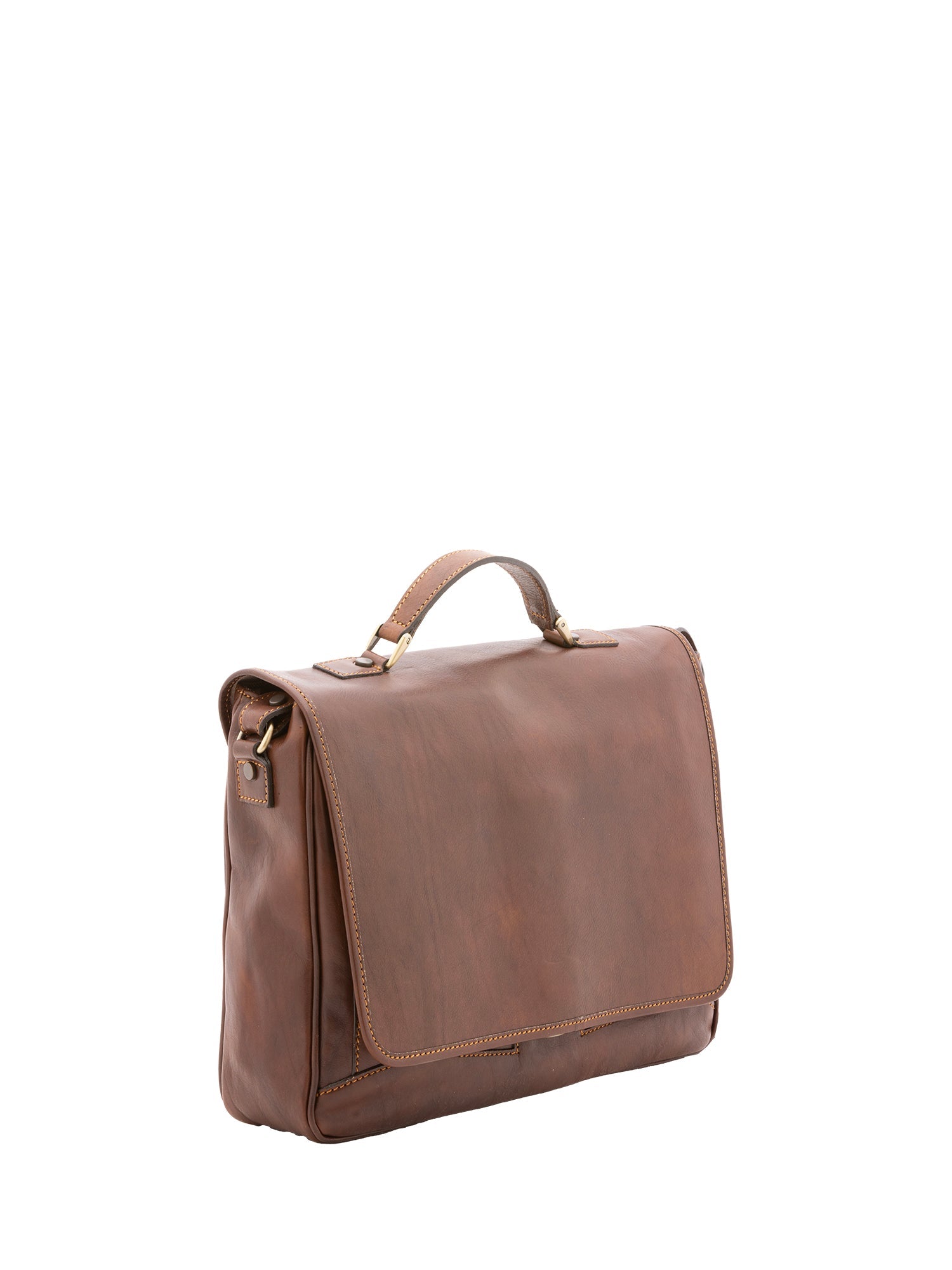 Borsa a mano unisex in vera pelle Made in Italy 4576-TESTA DI MORO Alessia Firenze