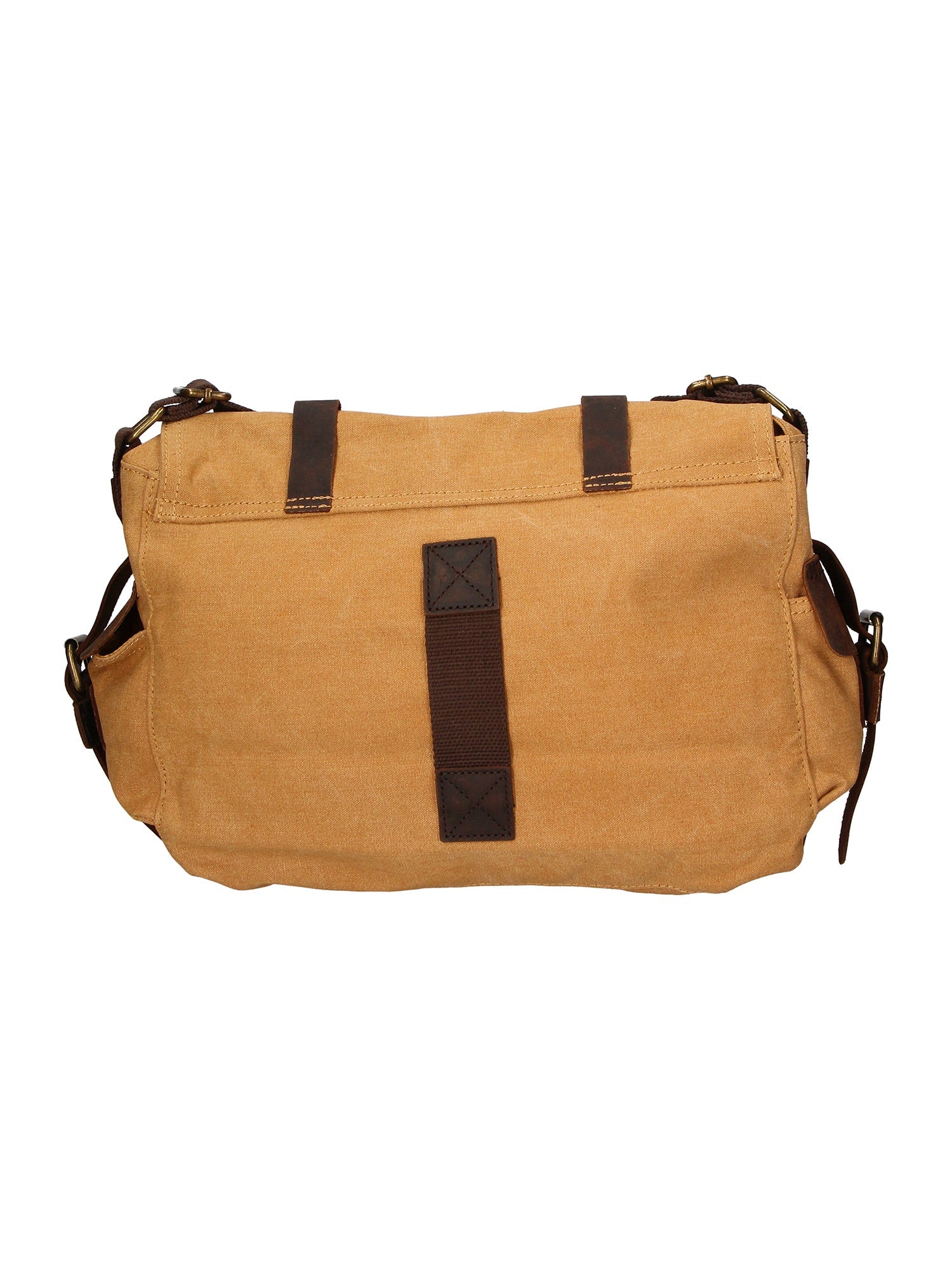 Melania Borsa a spalla unisex Canvas e vera pelle ZG3016-CUOIO COGNAC Chiara Ferretti