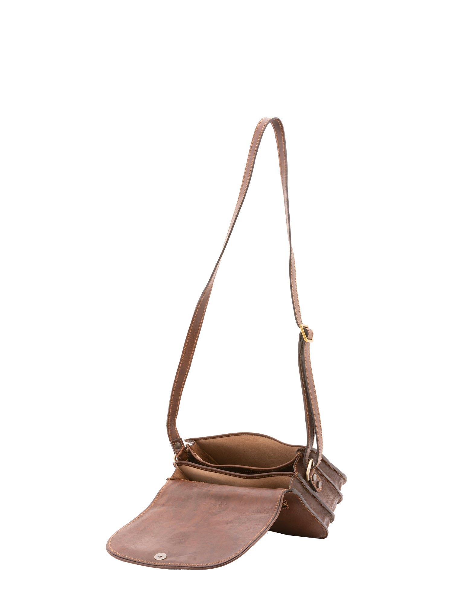 Borsa a tracolla da donna 100% vera pelle 4582-TESTA DI MORO Alessia Firenze