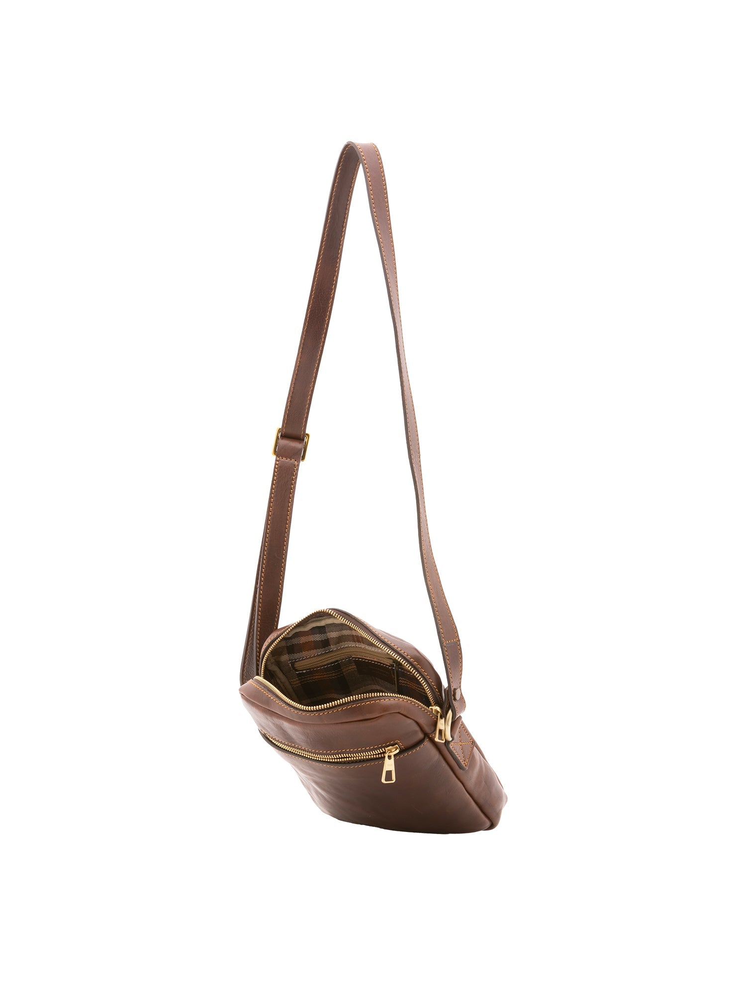Borsa a tracolla uomo vera pelle Made in Italy 4313-TESTA DI MORO Alessia Firenze
