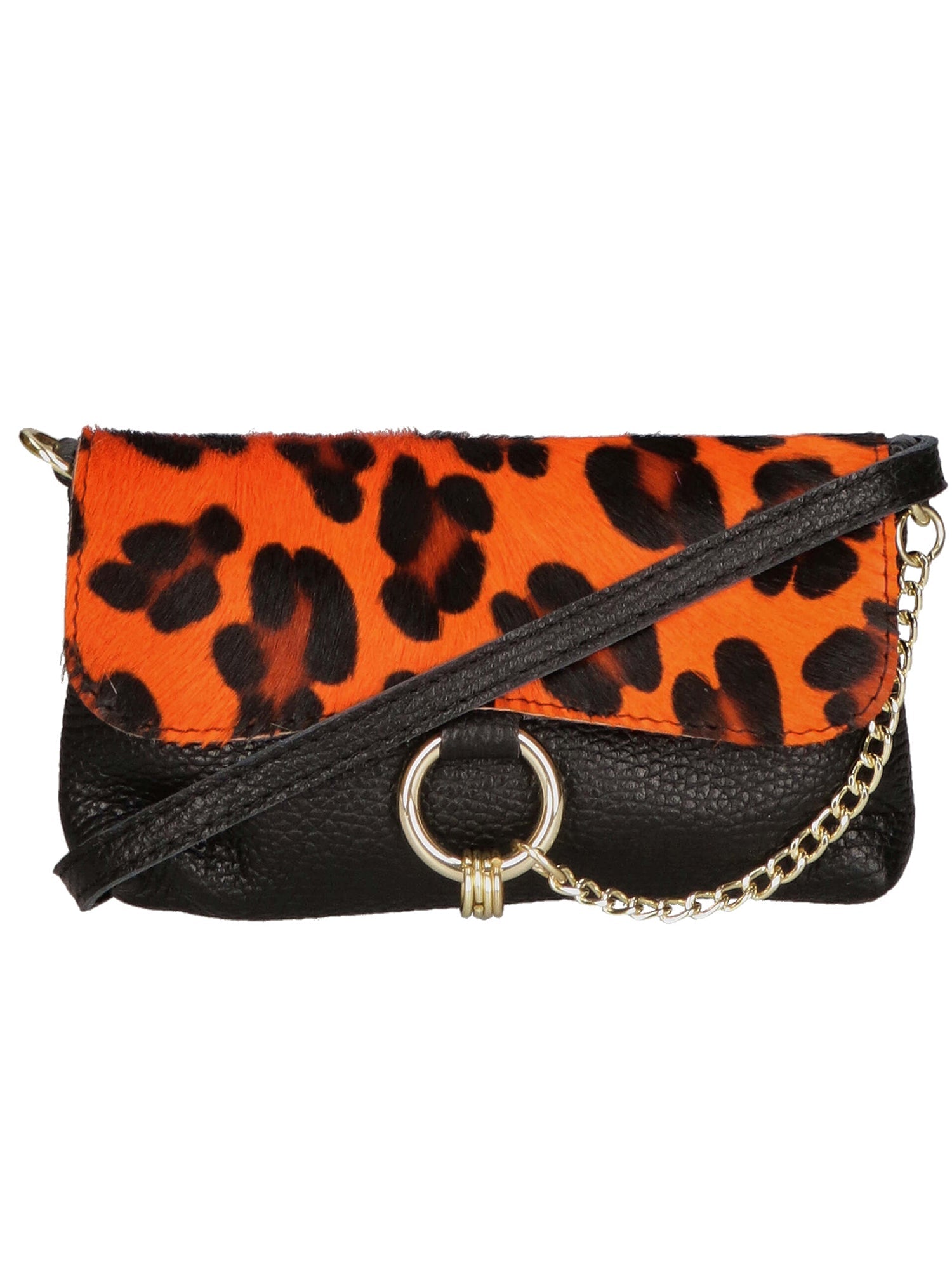 Alda Damen-Clutch aus echtem Leder, hergestellt in Italien, 10 x 18 x 5 cm