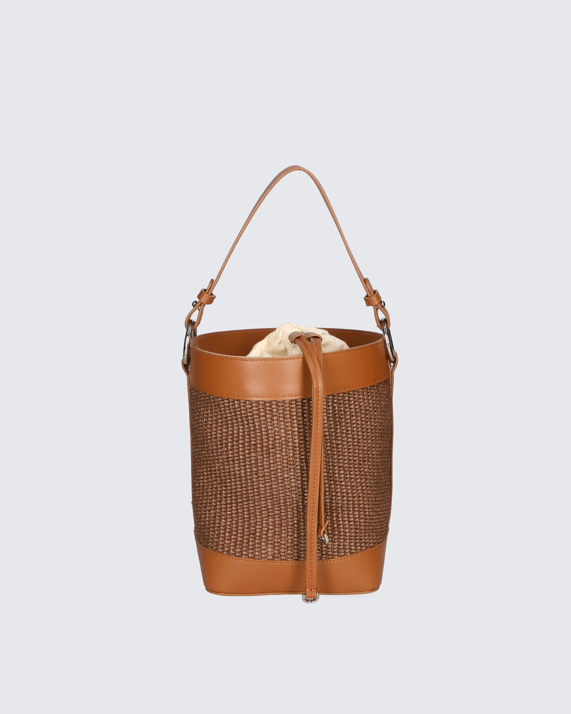 Lisbeth Borsa a secchiello da donna Misto pelle e tessuto 05165-141+S44 CUOIO Chiara Ferretti