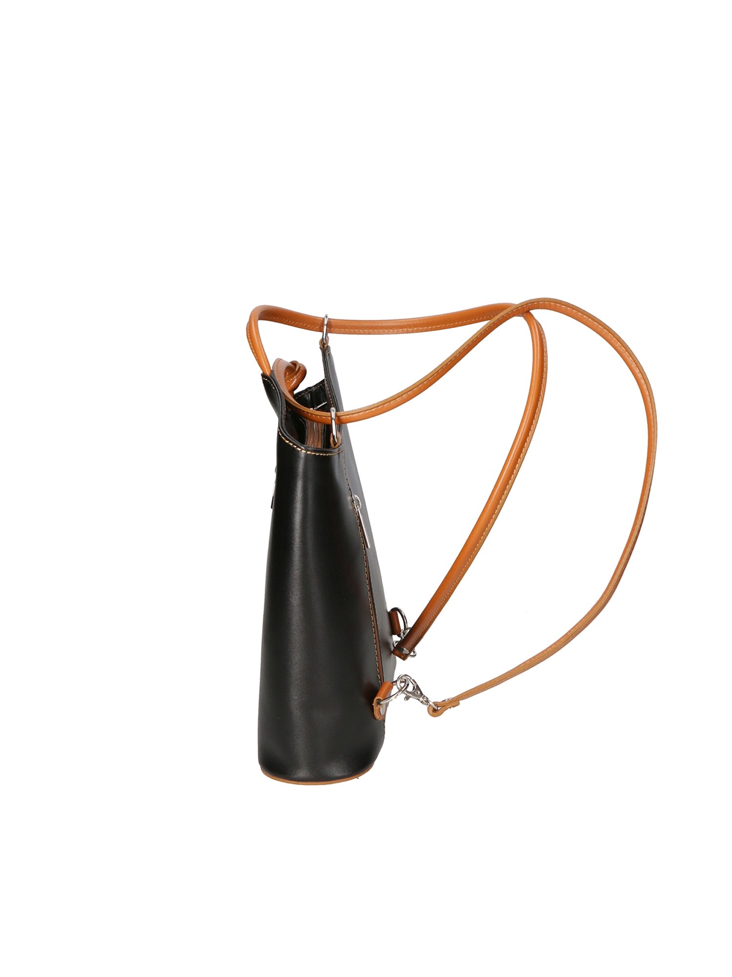 Fabiola Borsa a spalla da donna 100% pelle 9039-NERO CUOIO Chiara Ferretti