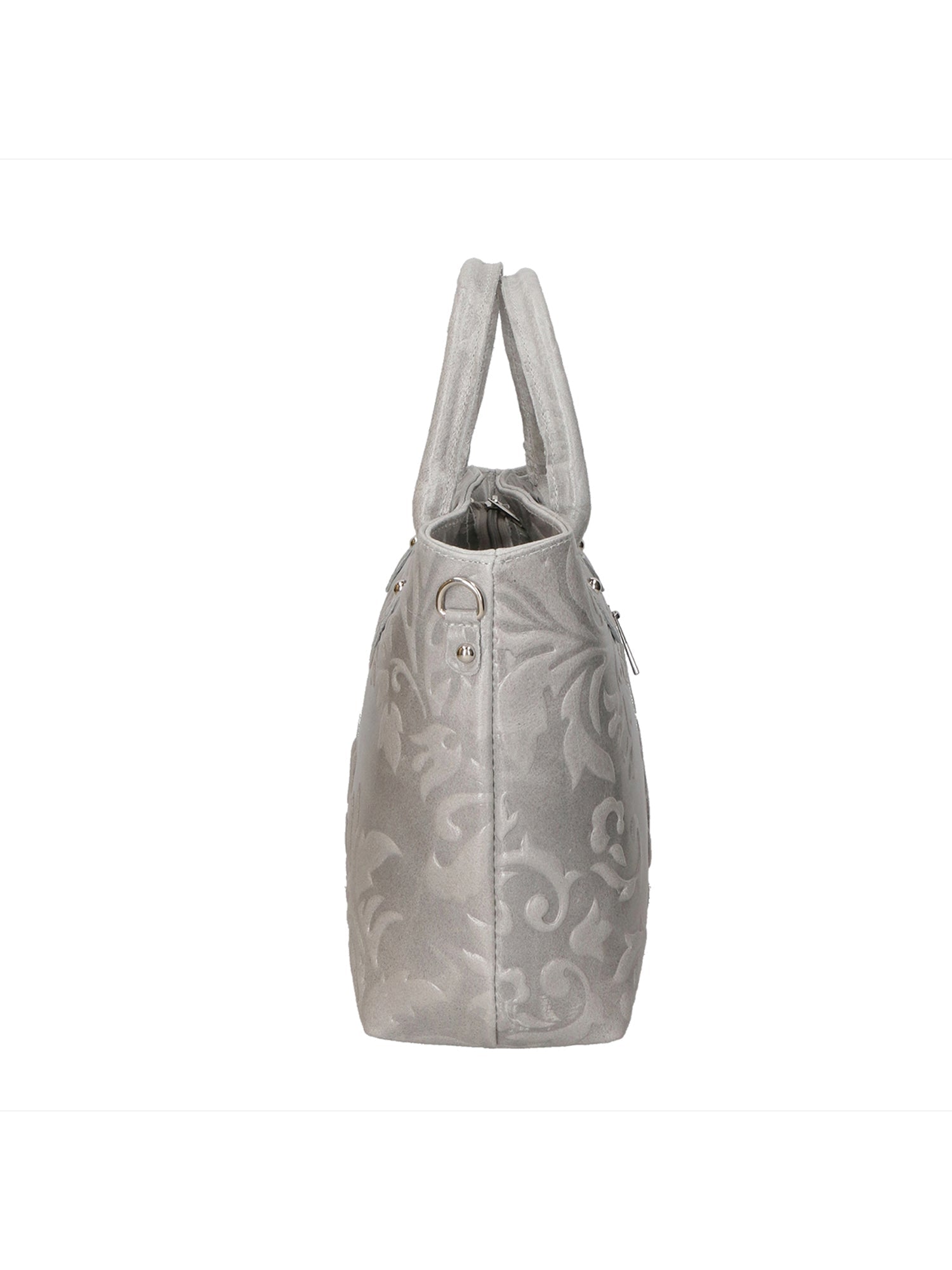 Enza Borsa a mano da donna Vera pelle 8007023FBG-020 GRIGIO CHIARO Chiara Ferretti