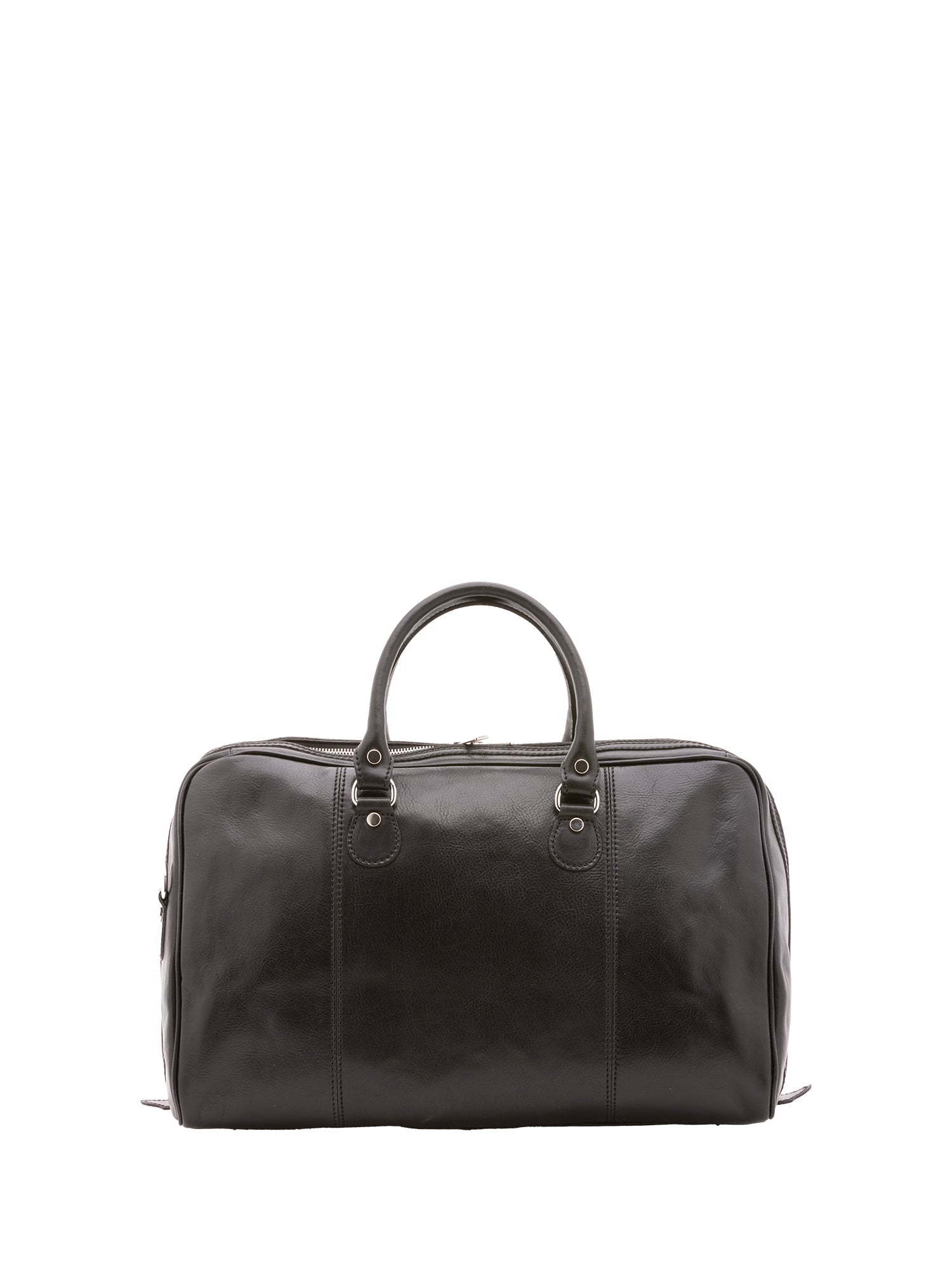 Borsa da viaggio unisex in vera pelle 100% cotone 4040-NERO Alessia Firenze