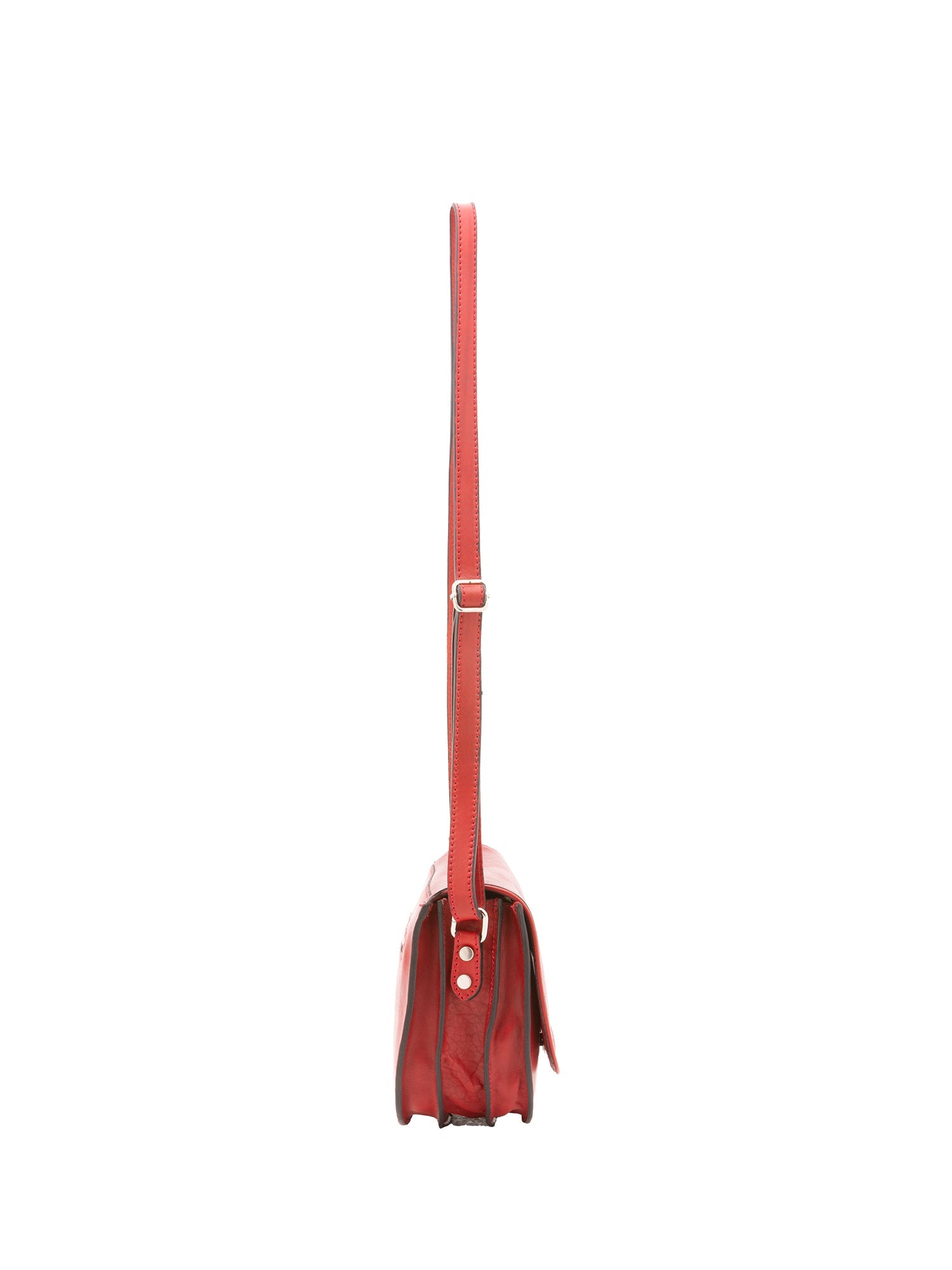 Borsa a tracolla da donna 100% vera pelle 4582-ROSSO Alessia Firenze