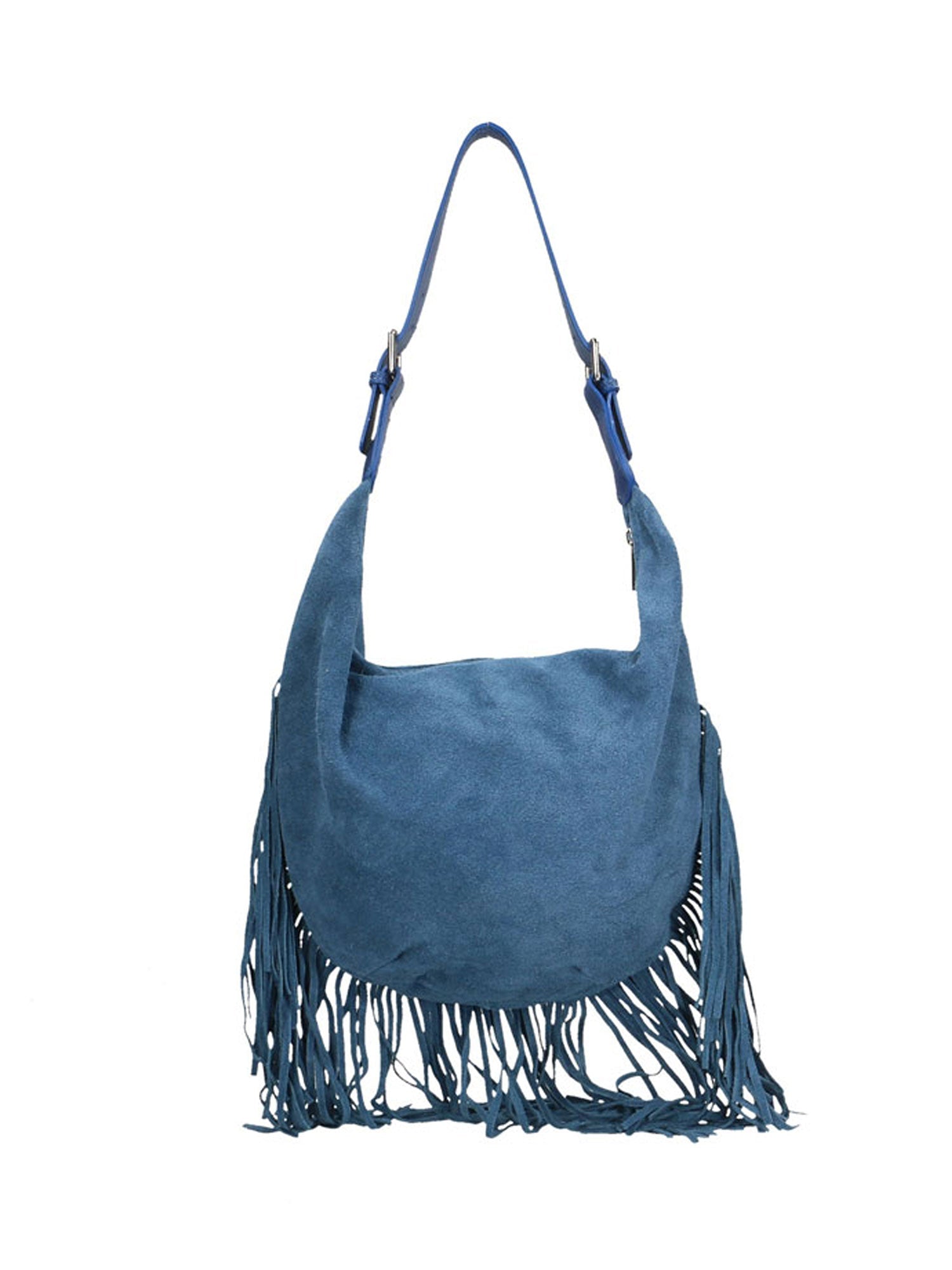 Zefira Borsa a spalla da donna Pelle Scamosciata 8630-BLU Chiara Ferretti