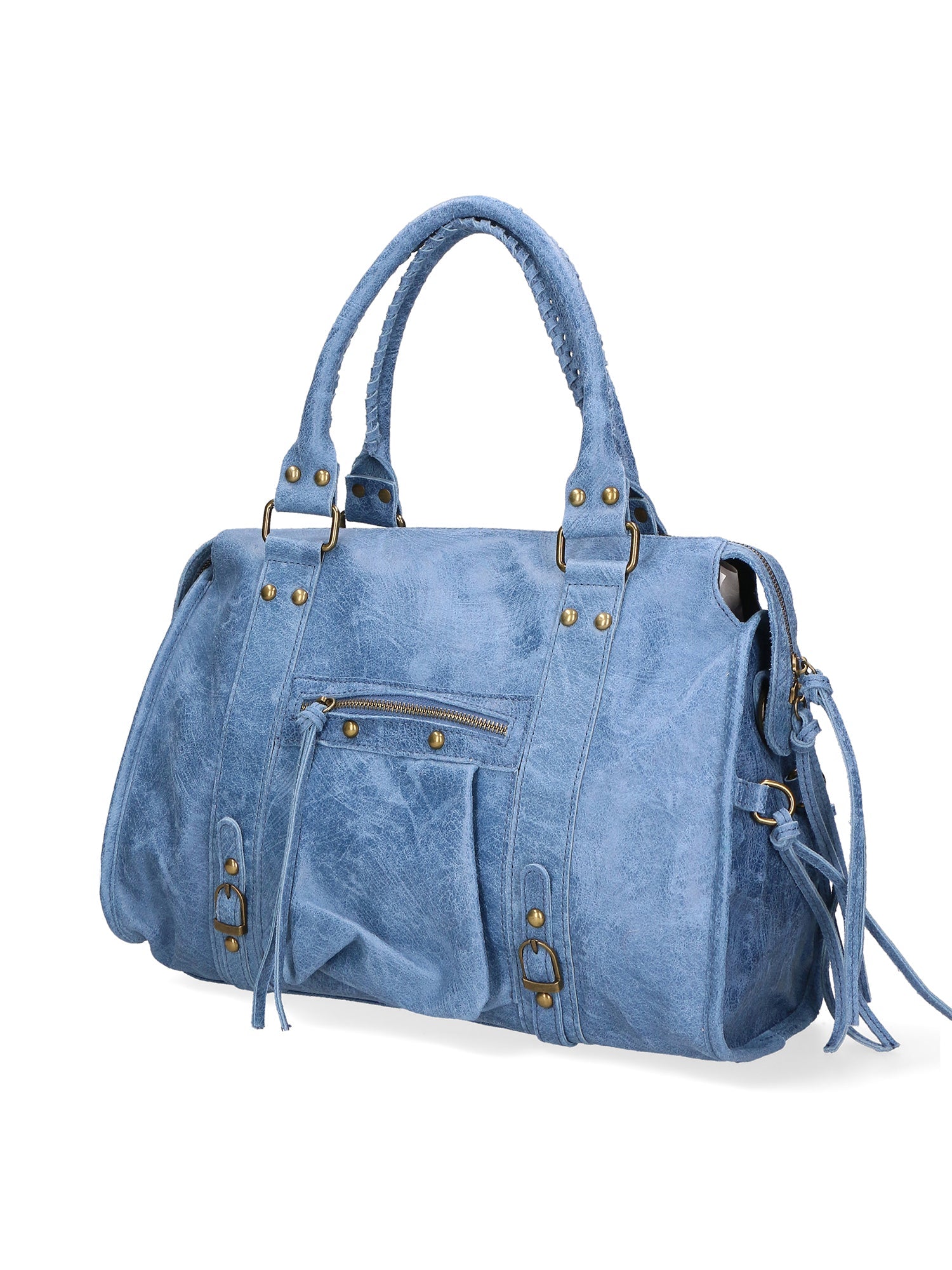 Elara Borsa a spalla da donna Vera pelle 06090-BLU JEANS Chiara Ferretti
