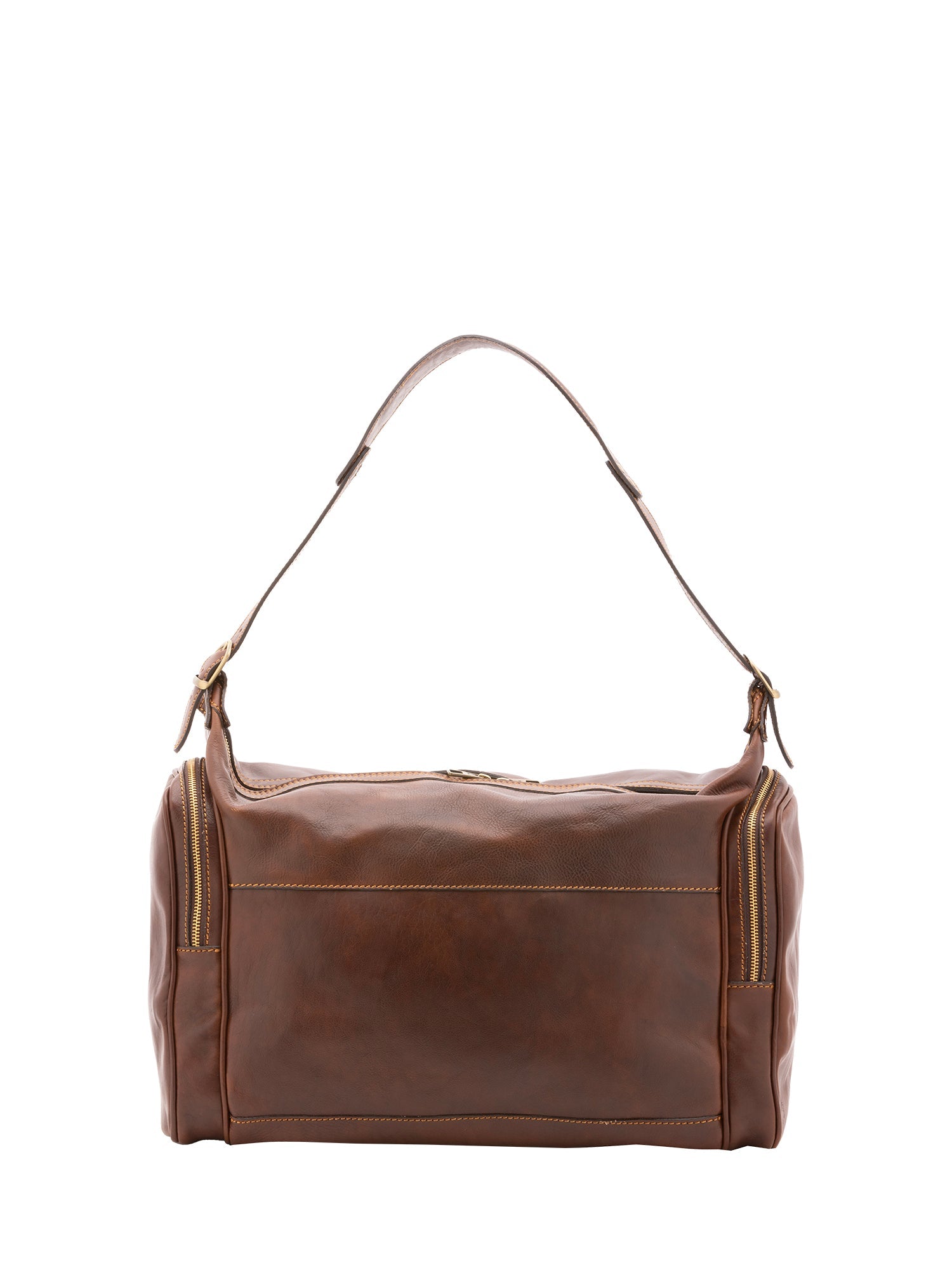 Borsa da viaggio unisex in vera pelle 100% cotone 4037-TESTA DI MORO Alessia Firenze