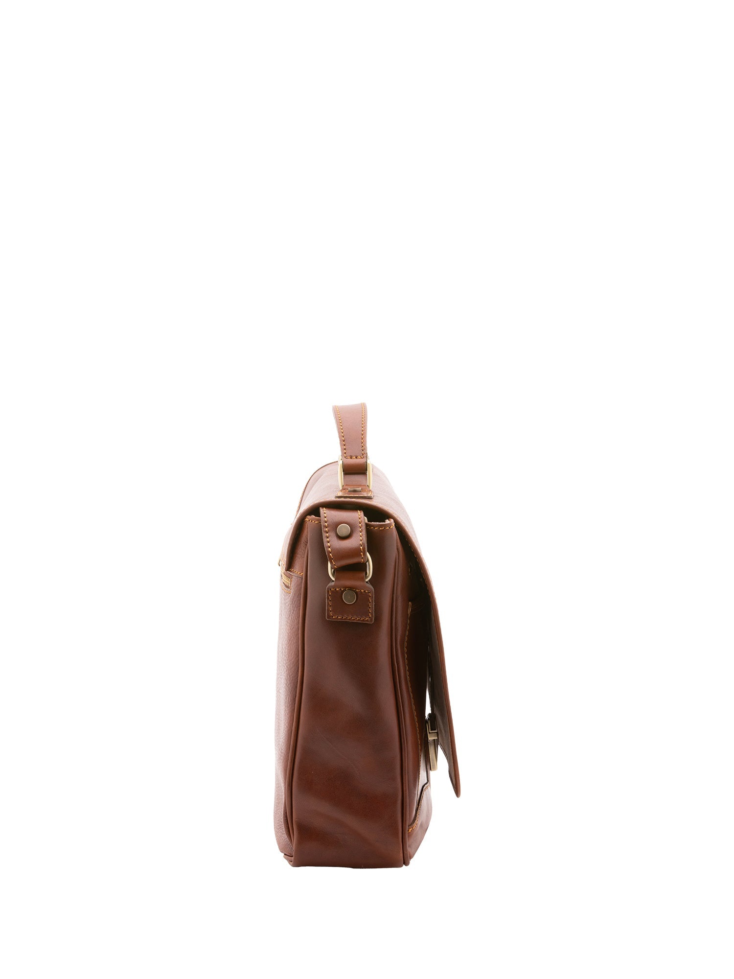 Borsa a mano unisex in vera pelle Made in Italy 4576-MARRONE Alessia Firenze