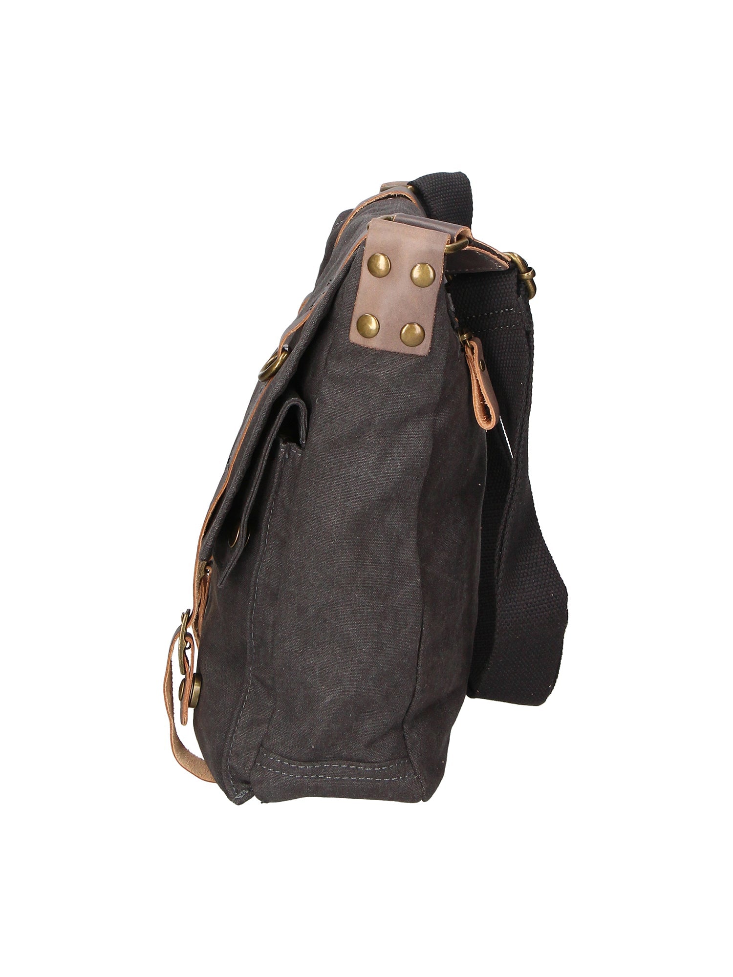 Milena Borsa a tracolla unisex Canvas e vera pelle ZG3009-NERO BLACK Chiara Ferretti