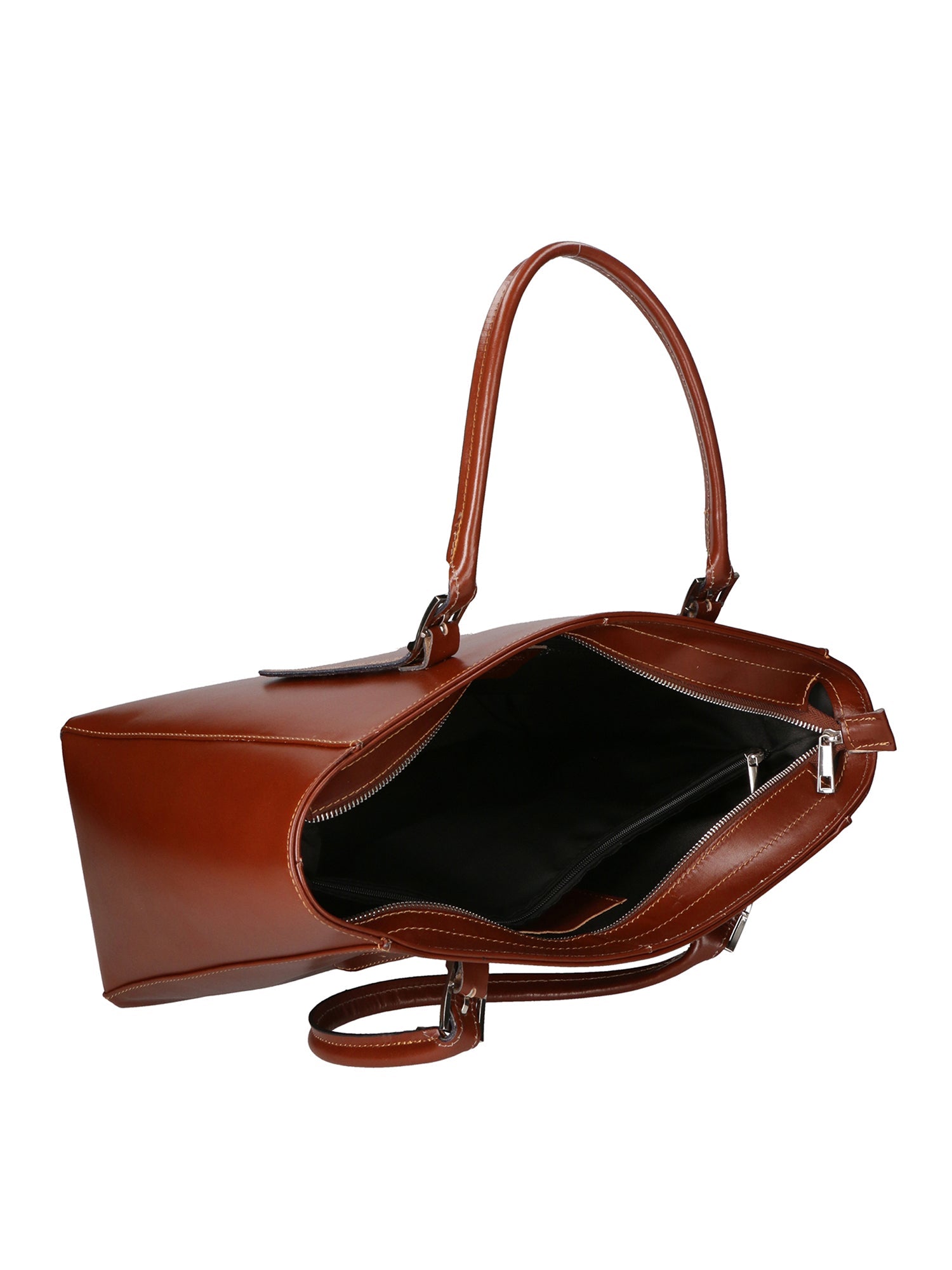 Fortunata Borsa a mano da donna Vera pelle 9119-MARRONE BROWN Chiara Ferretti