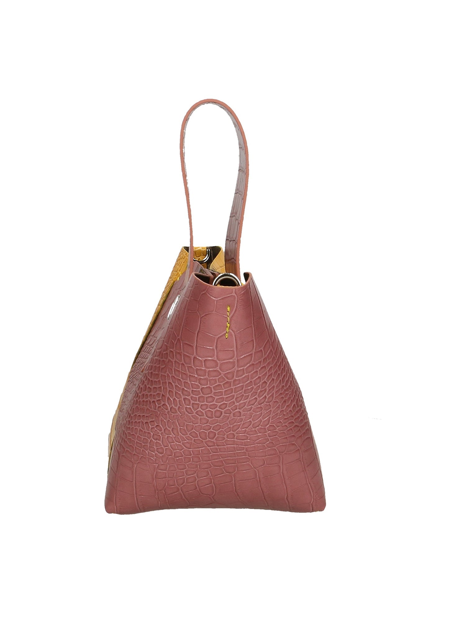 Ombretta Borsa a mano da donna Vera pelle 00643-C73+C36 MALVA+SENAPE MUSTARD Chiara Ferretti