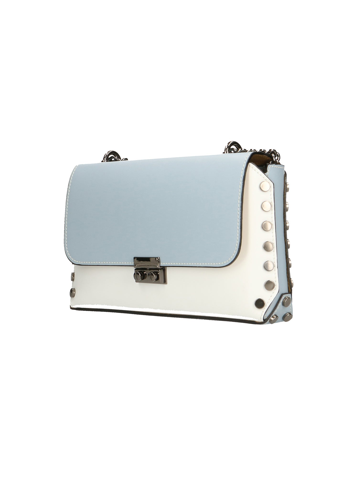 Vera pelle 8641-BIANCO+CIELO Borsa a tracolla da donna Evanthe Pro Chiara Ferretti