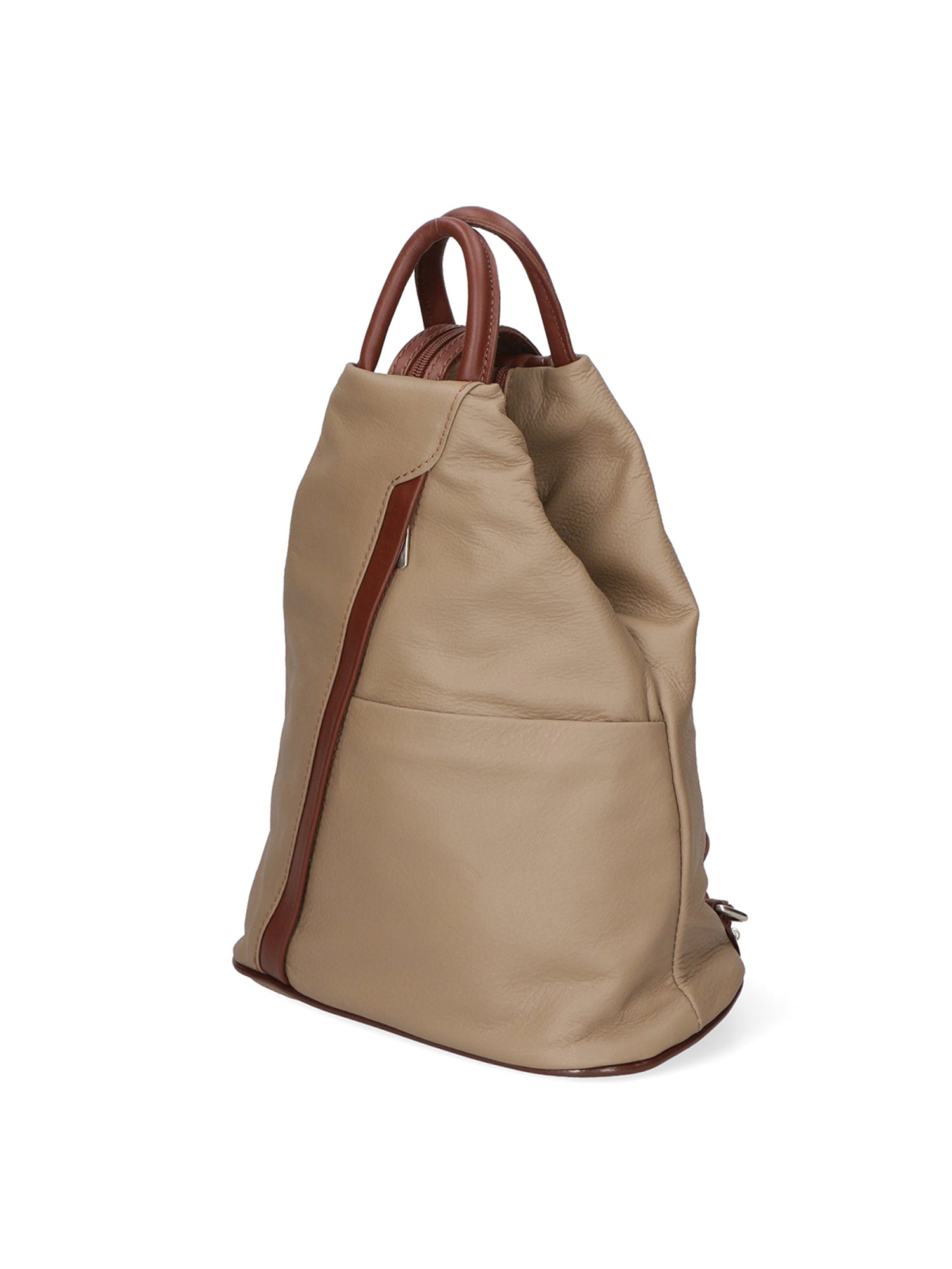 Erika Zaino da donna in vera pelle Casual 80072-TAUPE-MARRONE Chiara Ferretti