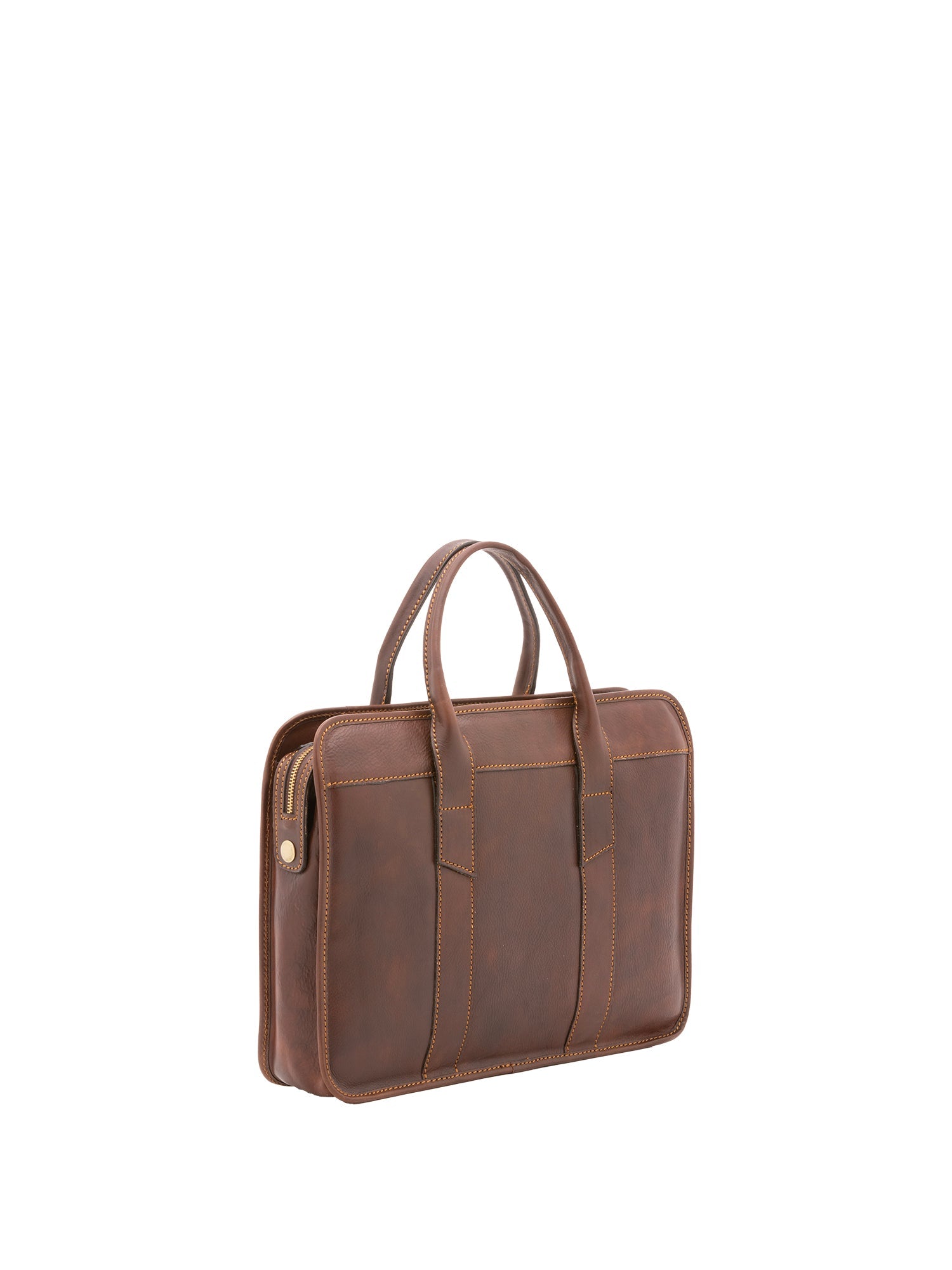 Borsa a mano unisex vera pelle Made in Italy 4454-TESTA DI MORO Alessia Firenze