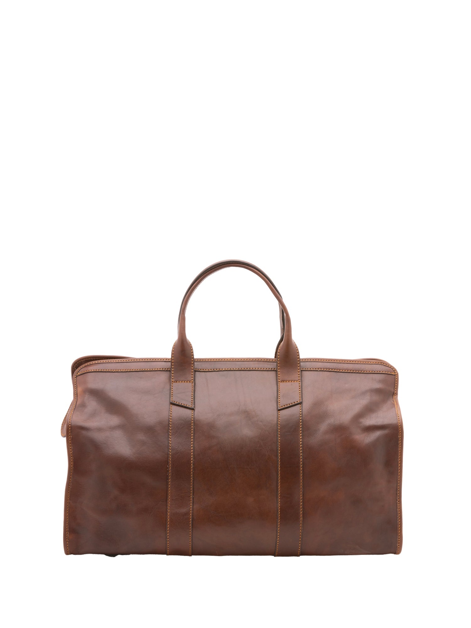 Borsa da viaggio unisex in vera pelle 100% cotone 4091-TESTA DI MORO Alessia Firenze
