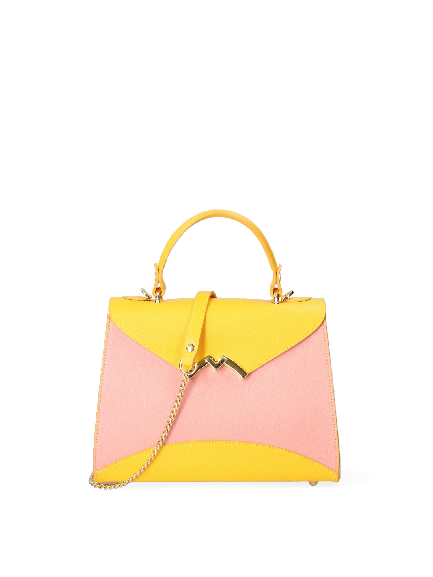 Auriga Chic Borsa a mano da donna Vera pelle 8924-ROSA+GIALLO Chiara Ferretti