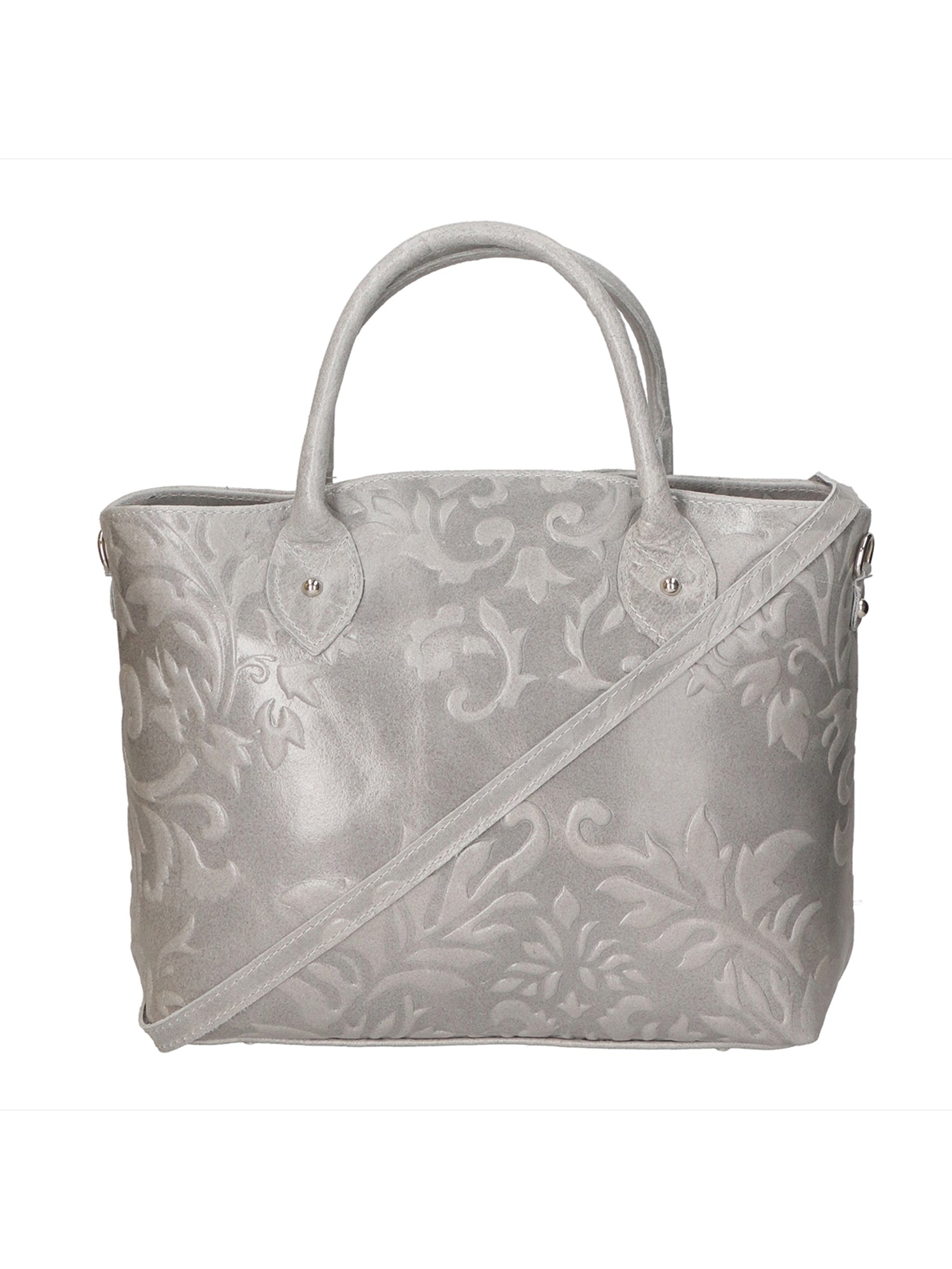 Enza Borsa a mano da donna Vera pelle 8007023FBG-020 GRIGIO CHIARO Chiara Ferretti