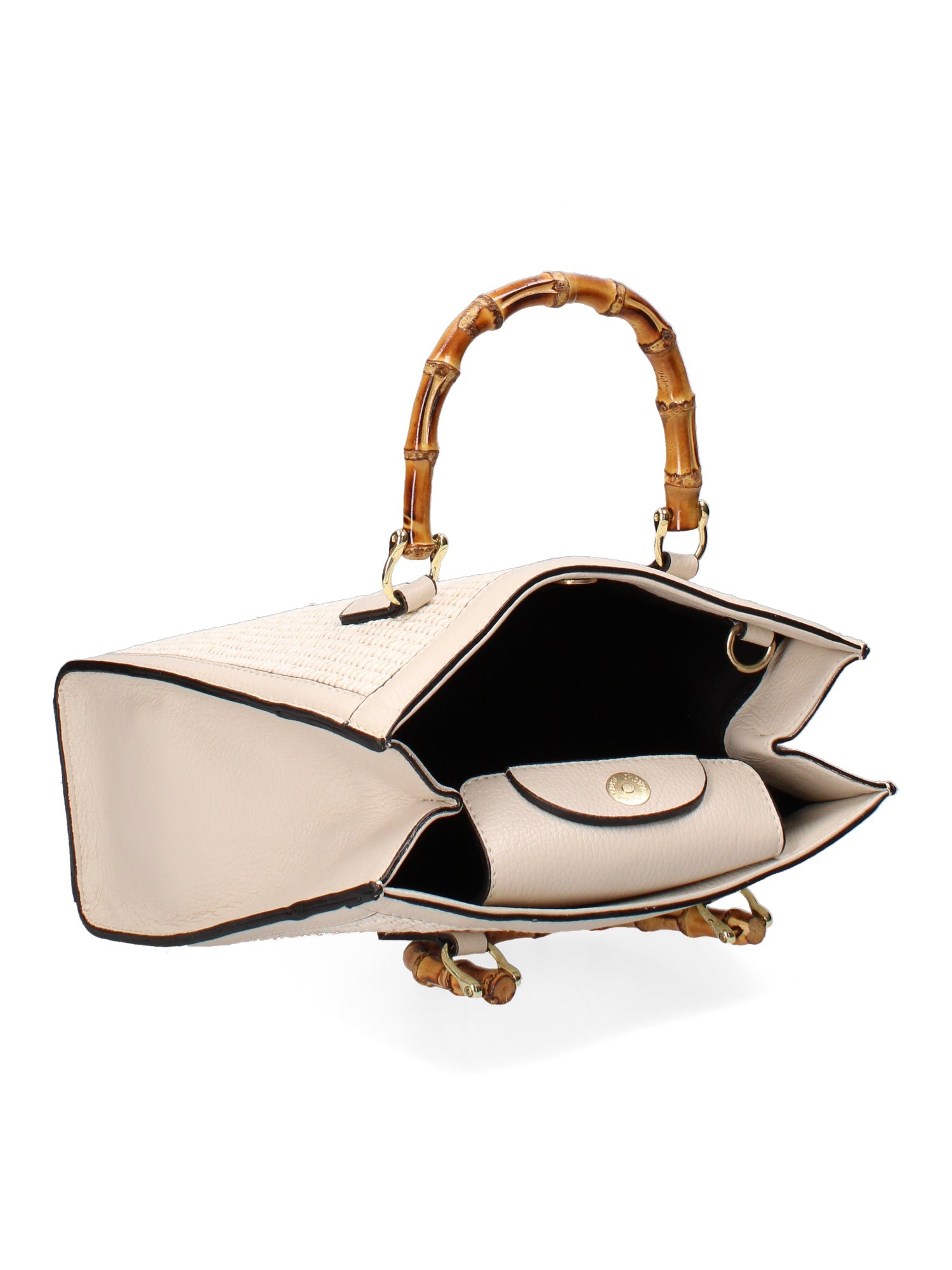 Aella Borsa a mano da donna Paglia e Vera Pelle 5097-148 BEIGE+D37 LATTE Chiara Ferretti
