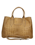 Ascoli Borsa a mano da donna Pelle stampata cocco 7718-TAUPE Chiara Ferretti
