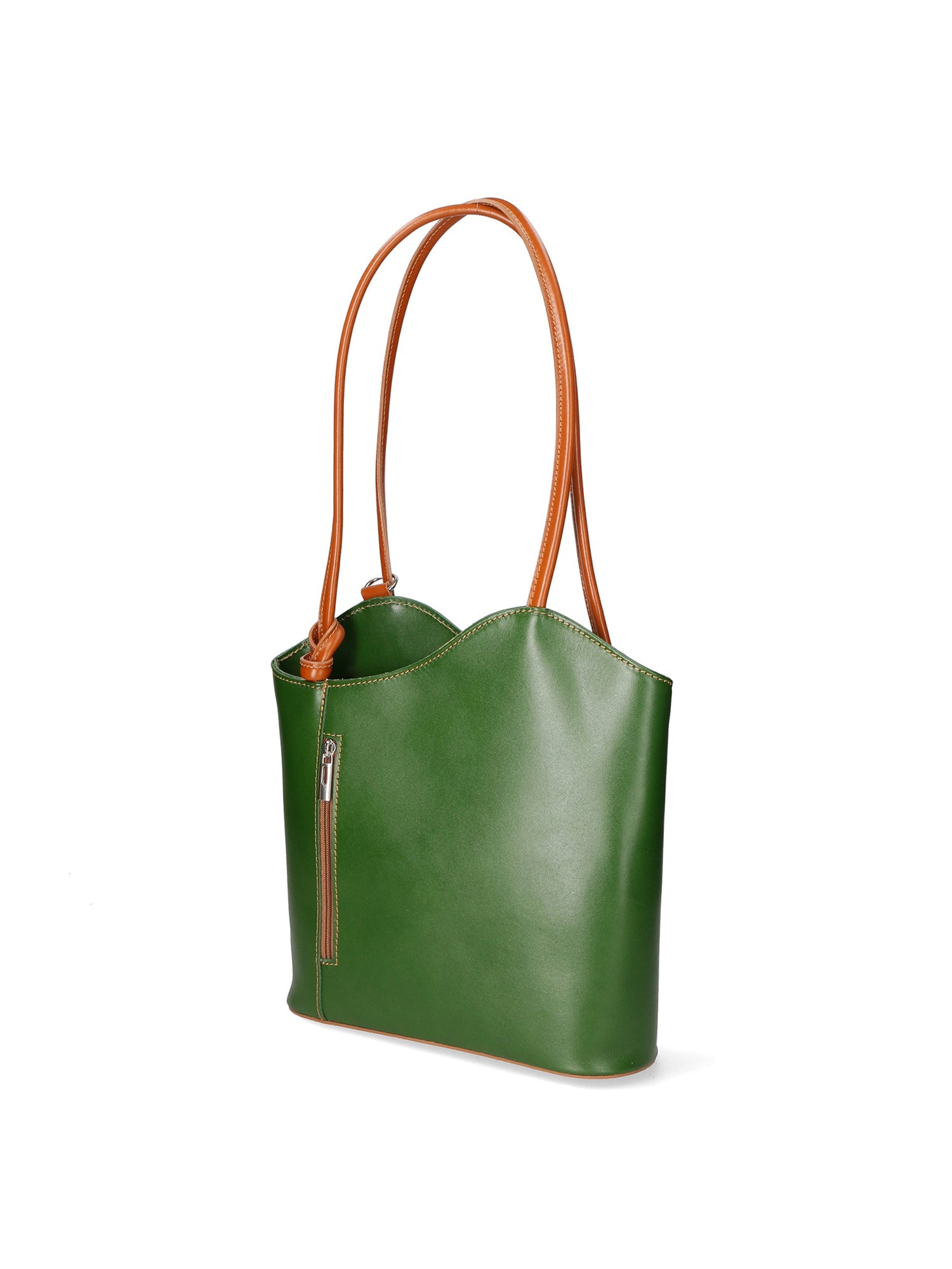 Fabiola Borsa a spalla da donna 100% pelle 9039-VERDE CUOIO Chiara Ferretti