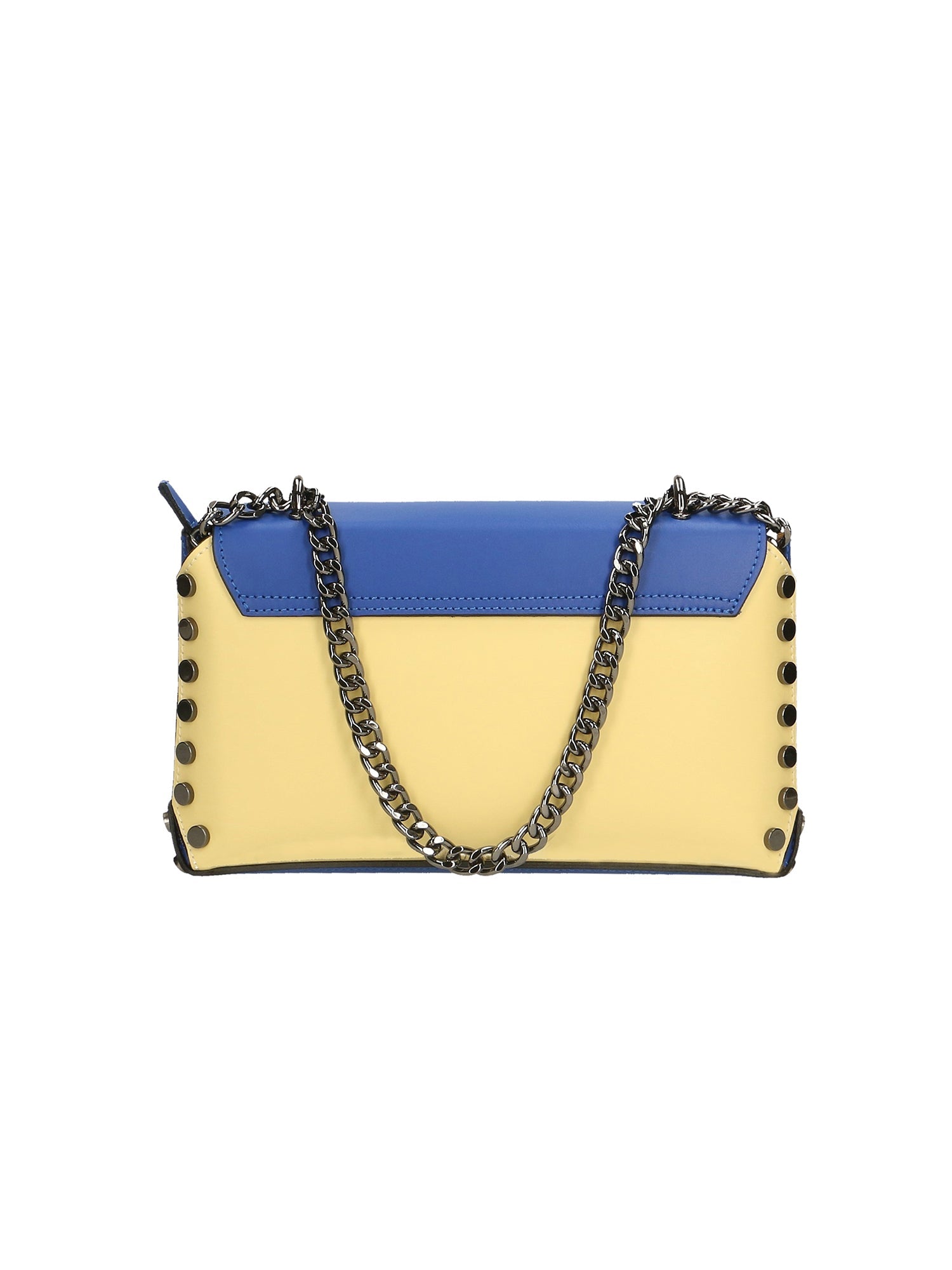 Vera pelle 8641-GIALLO+BLU Borsa a tracolla da donna Evanthe Pro Chiara Ferretti