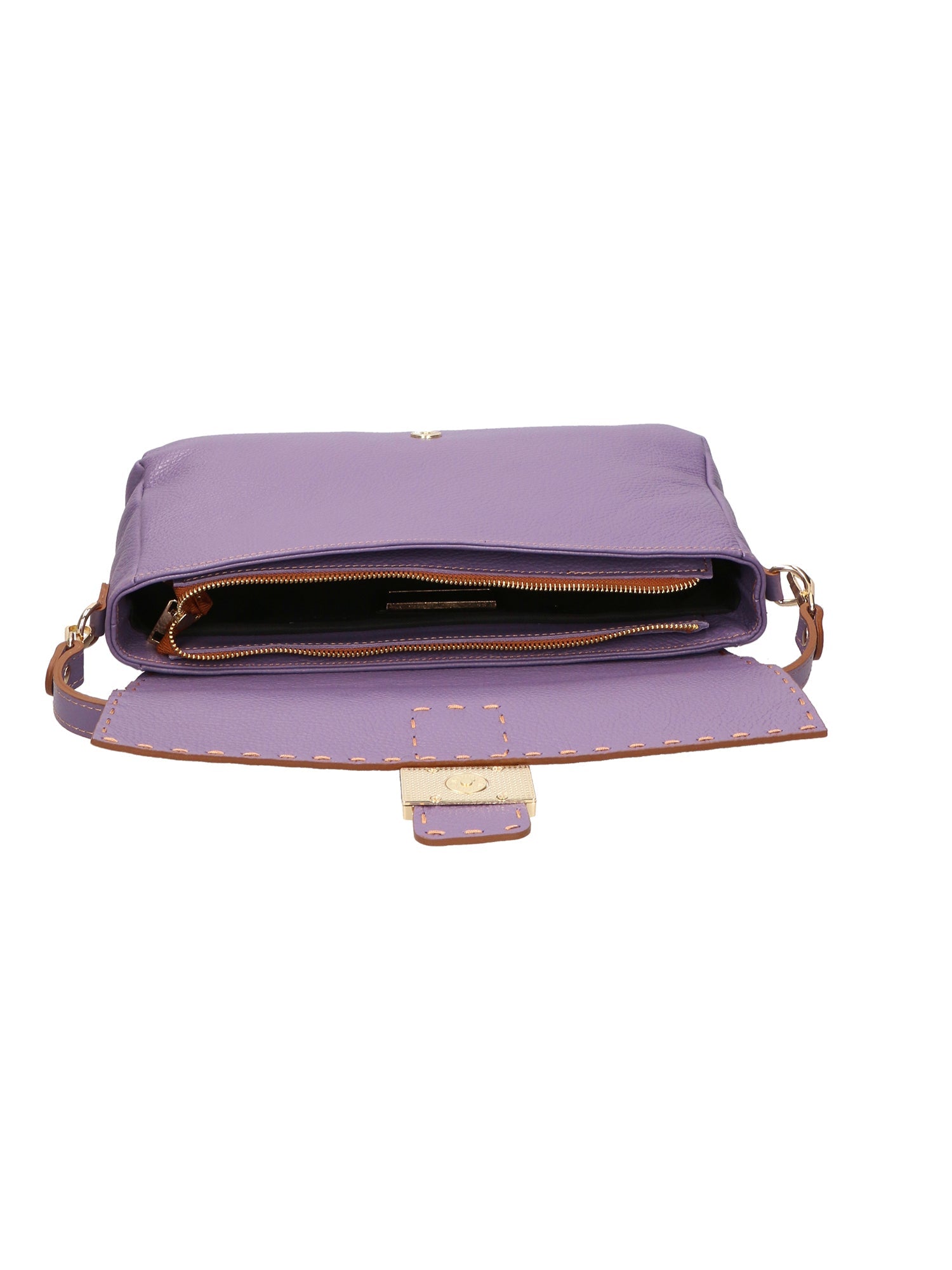 Walda Damen-Schultertasche aus echtem Leder, hergestellt in Italien, 34 x 17,5 x 10 cm
