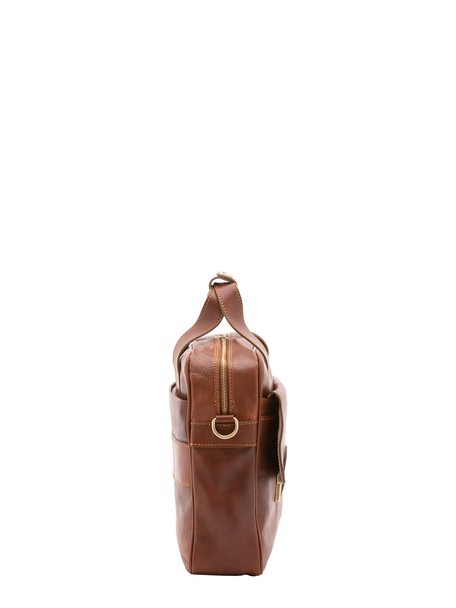 Borsa a mano unisex in vera pelle Made in Italy 4575-MARRONE Alessia Firenze