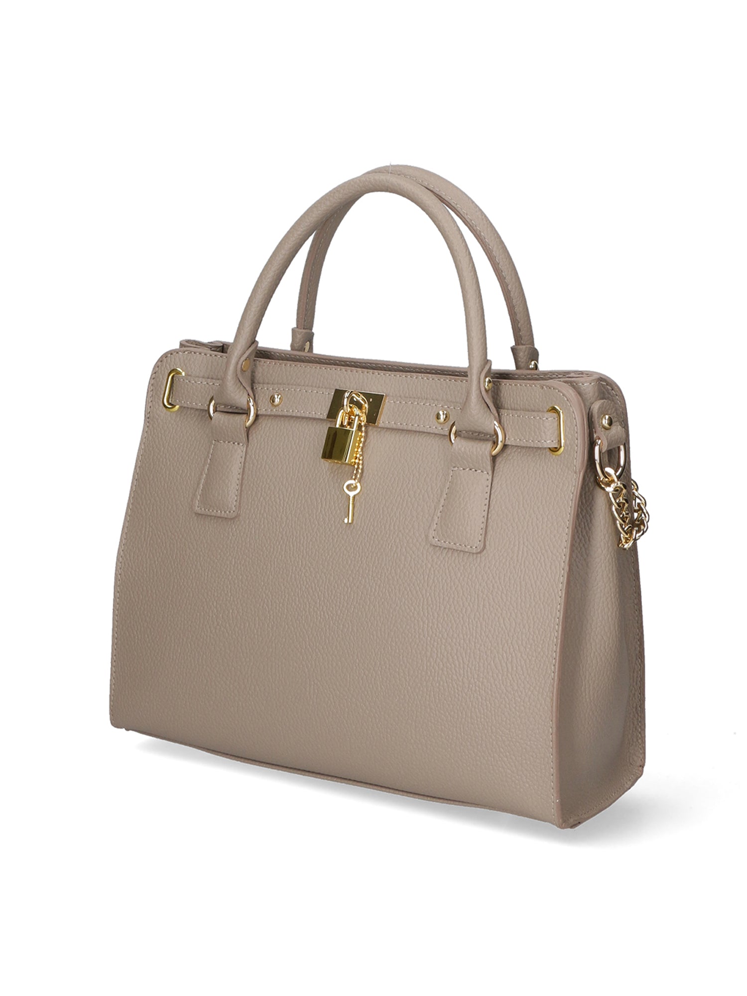 Dorotea Borsa a mano da donna 100% pelle 80040-D11 TAUPE SCURO DARK TAUPE Chiara Ferretti