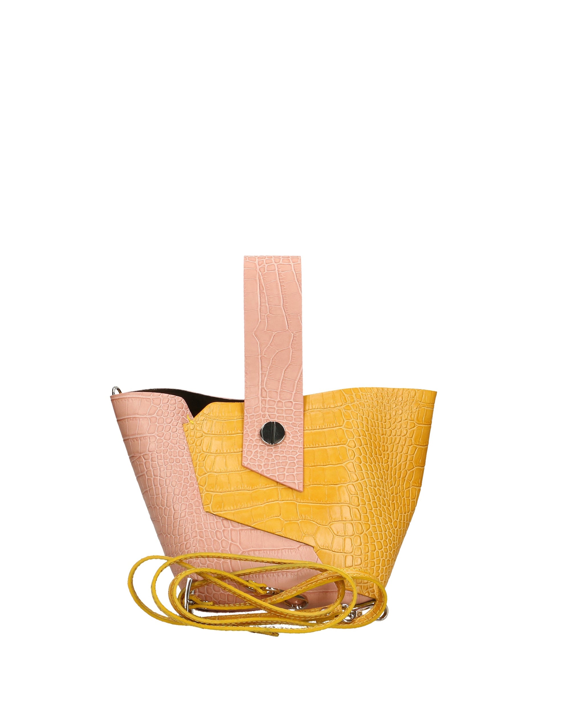 Ombretta Borsa a mano da donna Vera pelle 00643-C68+C36 ROSA PINK+SENAPE MUSTARD Chiara Ferretti