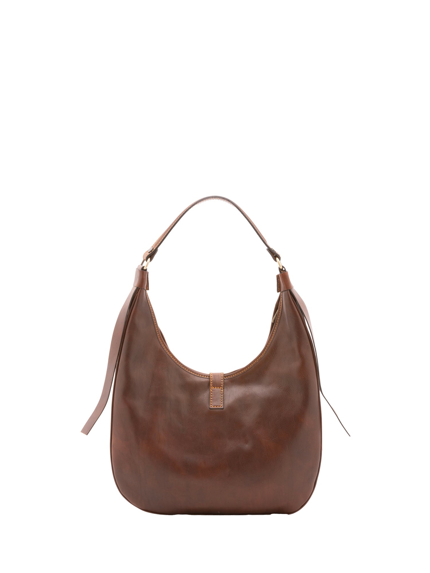 Borsa a spalla da donna 100% vera pelle 4607-TESTA DI MORO Alessia Firenze