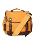 Mia Unisex Schultertasche aus Canvas und Leder, modische Tasche, 24 x 32 x 11 cm
