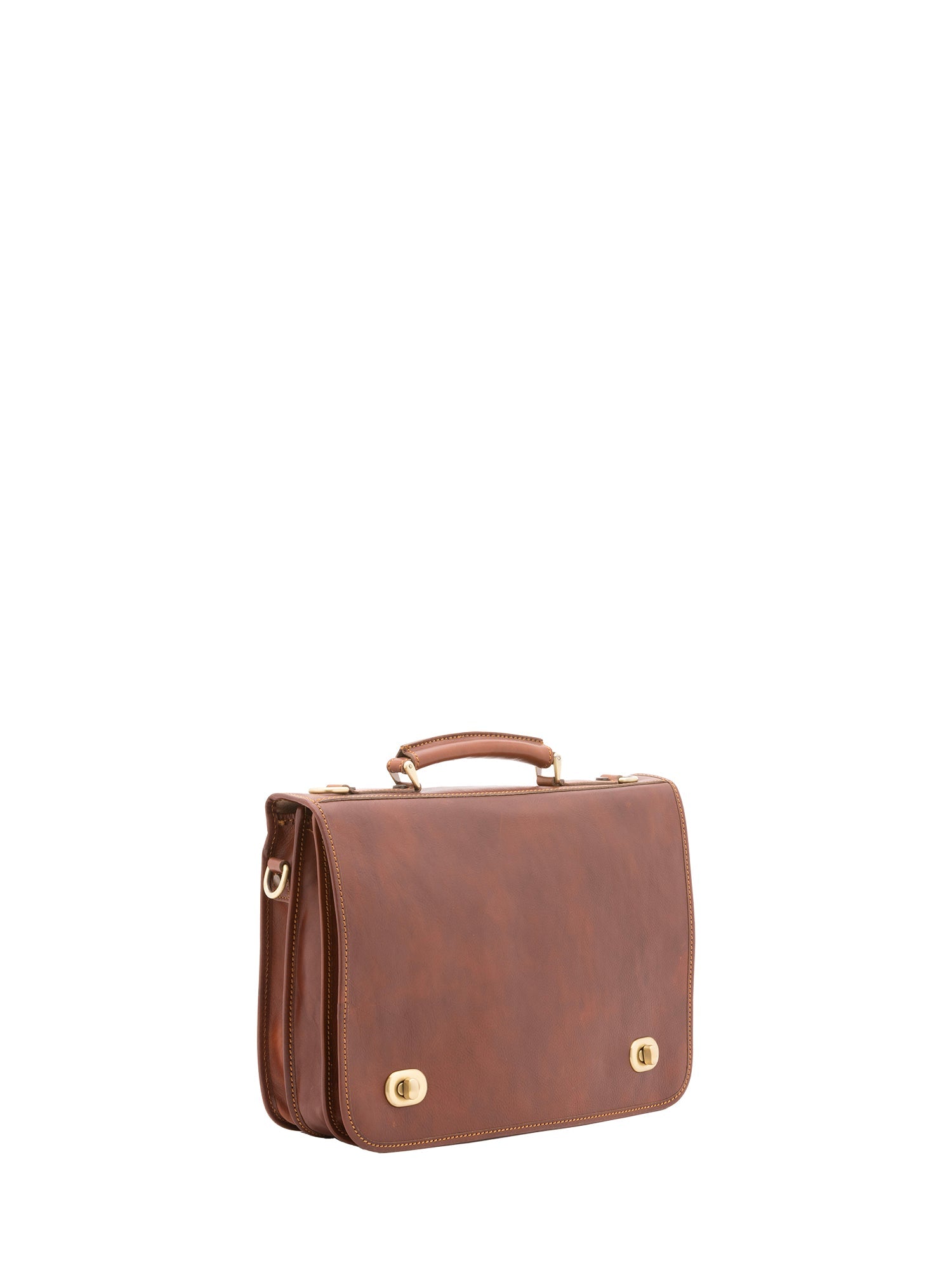 Borsa a mano unisex in vera pelle Made in Italy 4512-MARRONE Alessia Firenze
