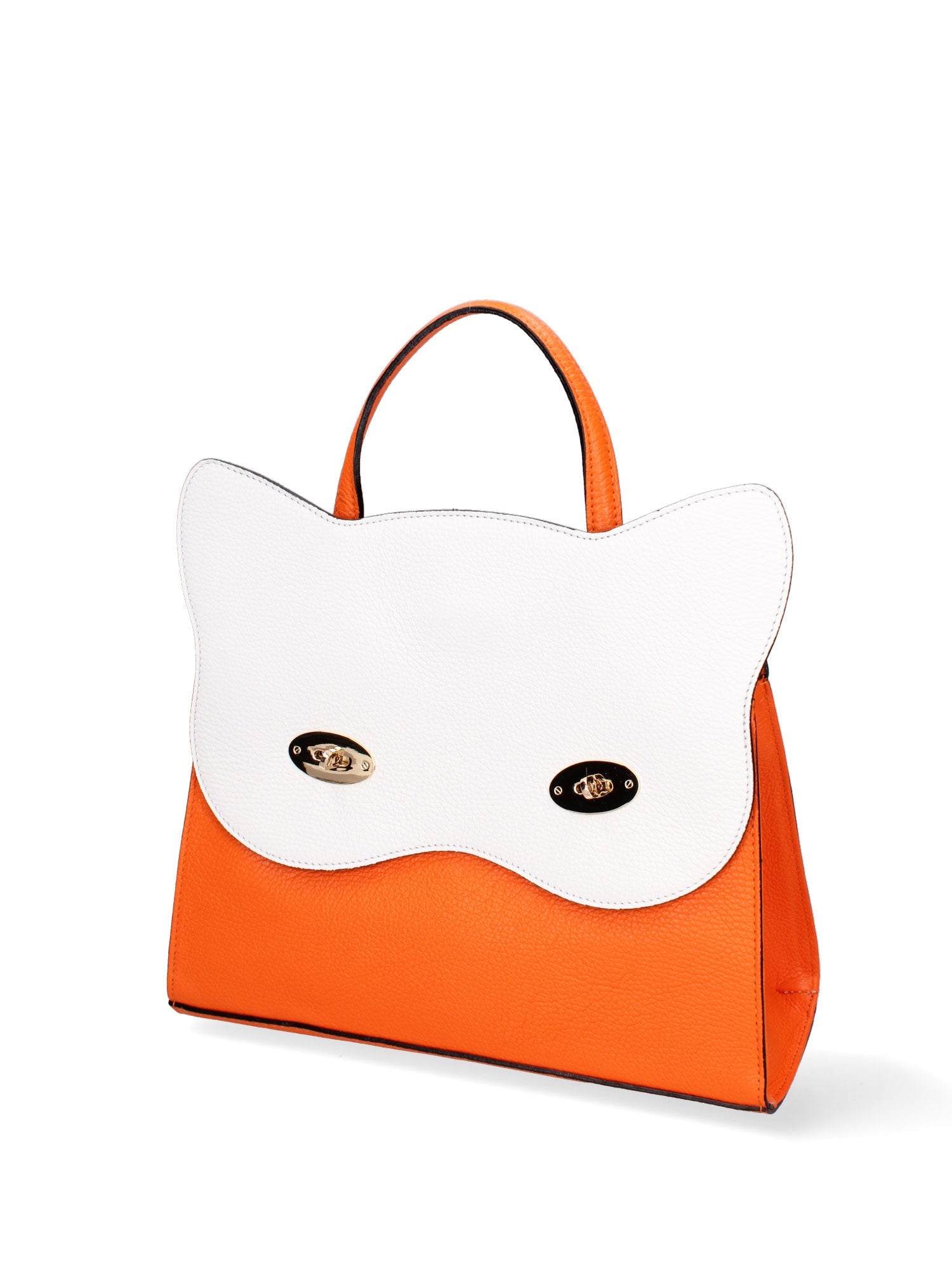 Arancia Borsa a mano da donna 100% pelle 8969-ARANCIO+BIANCO Chiara Ferretti