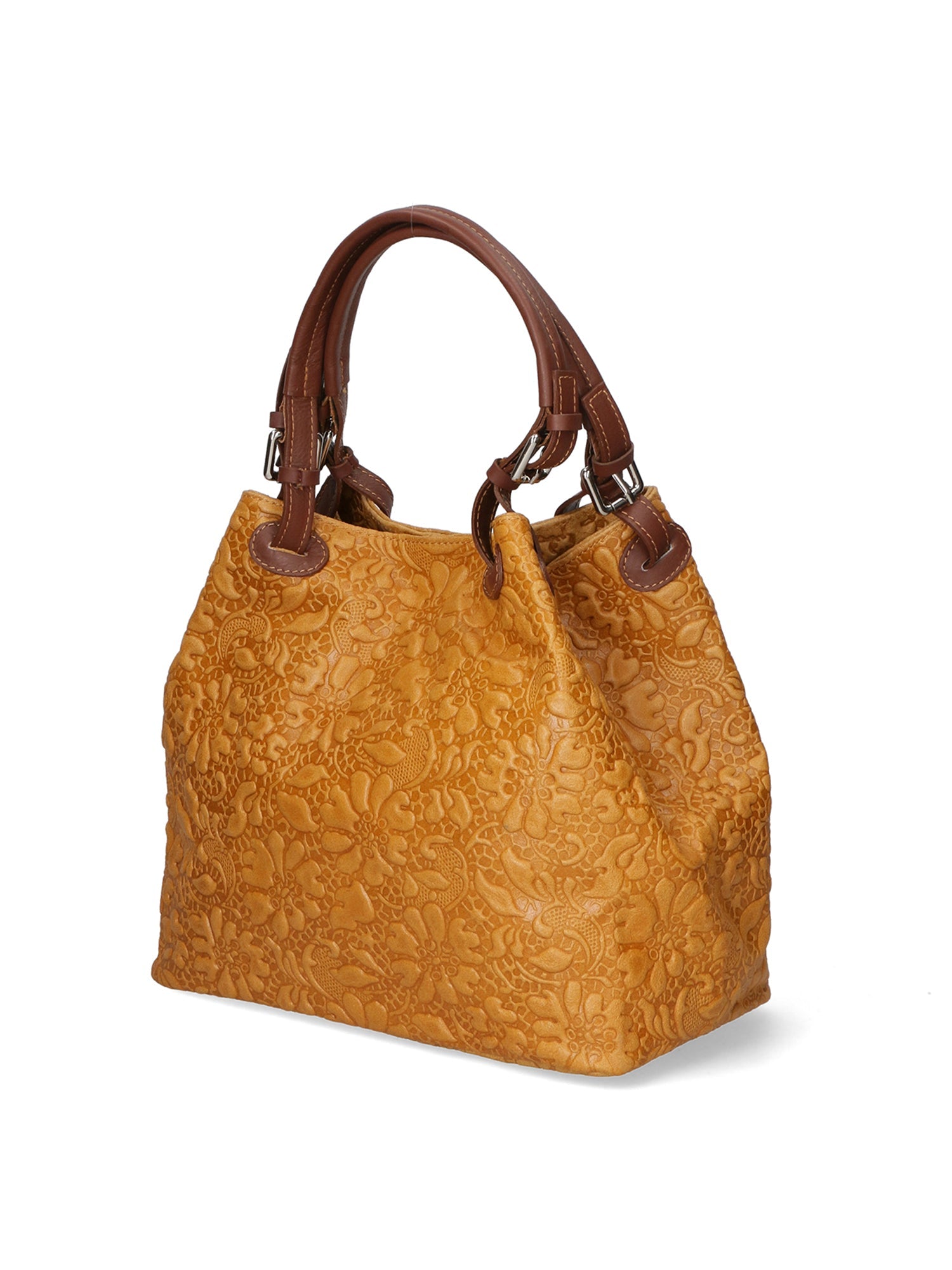 Elenia Borsa a mano da donna Vera pelle 80049-031 CUOIO SCURO Chiara Ferretti