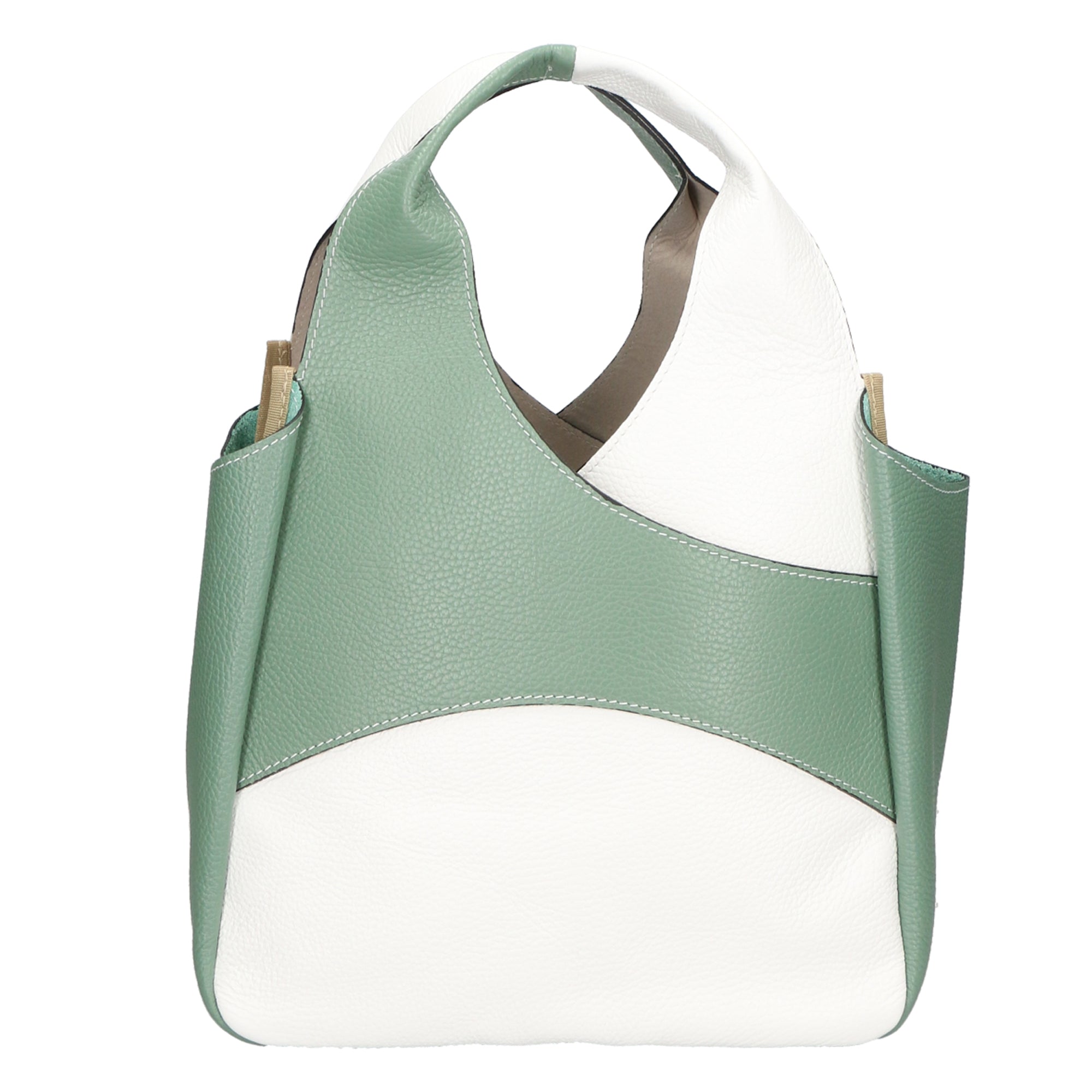 Iside Borsa a mano da donna 100% pelle 05793-D01 BIANCO + D96 MENTA Chiara Ferretti