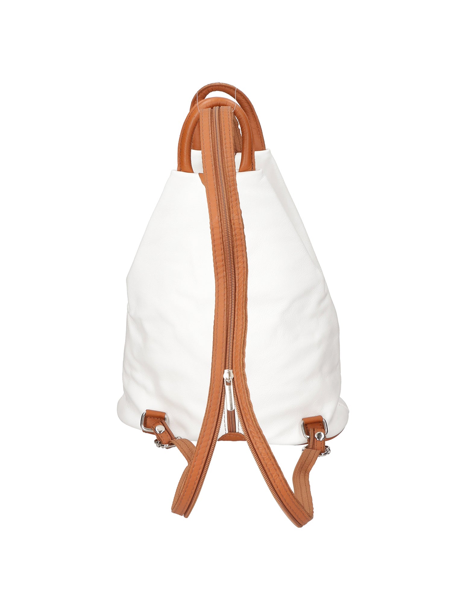 Erika Zaino da donna in vera pelle Casual 80072-BIANCO-CUOIO Chiara Ferretti