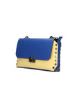 Vera pelle 8641-GIALLO+BLU Borsa a tracolla da donna Evanthe Pro Chiara Ferretti