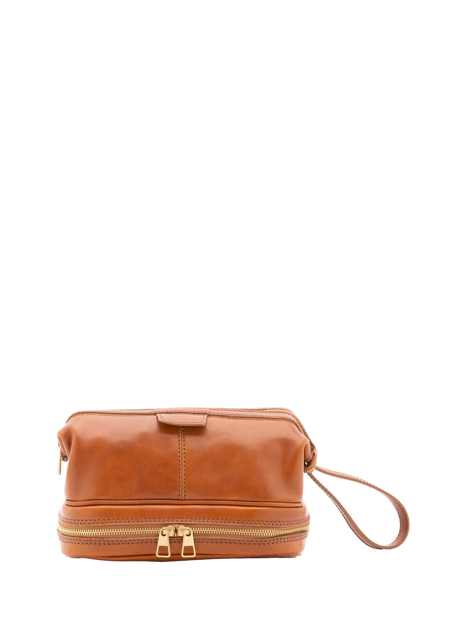 Pochette unisex in vera pelle Made in Italy 4424-MIELE Alessia Firenze