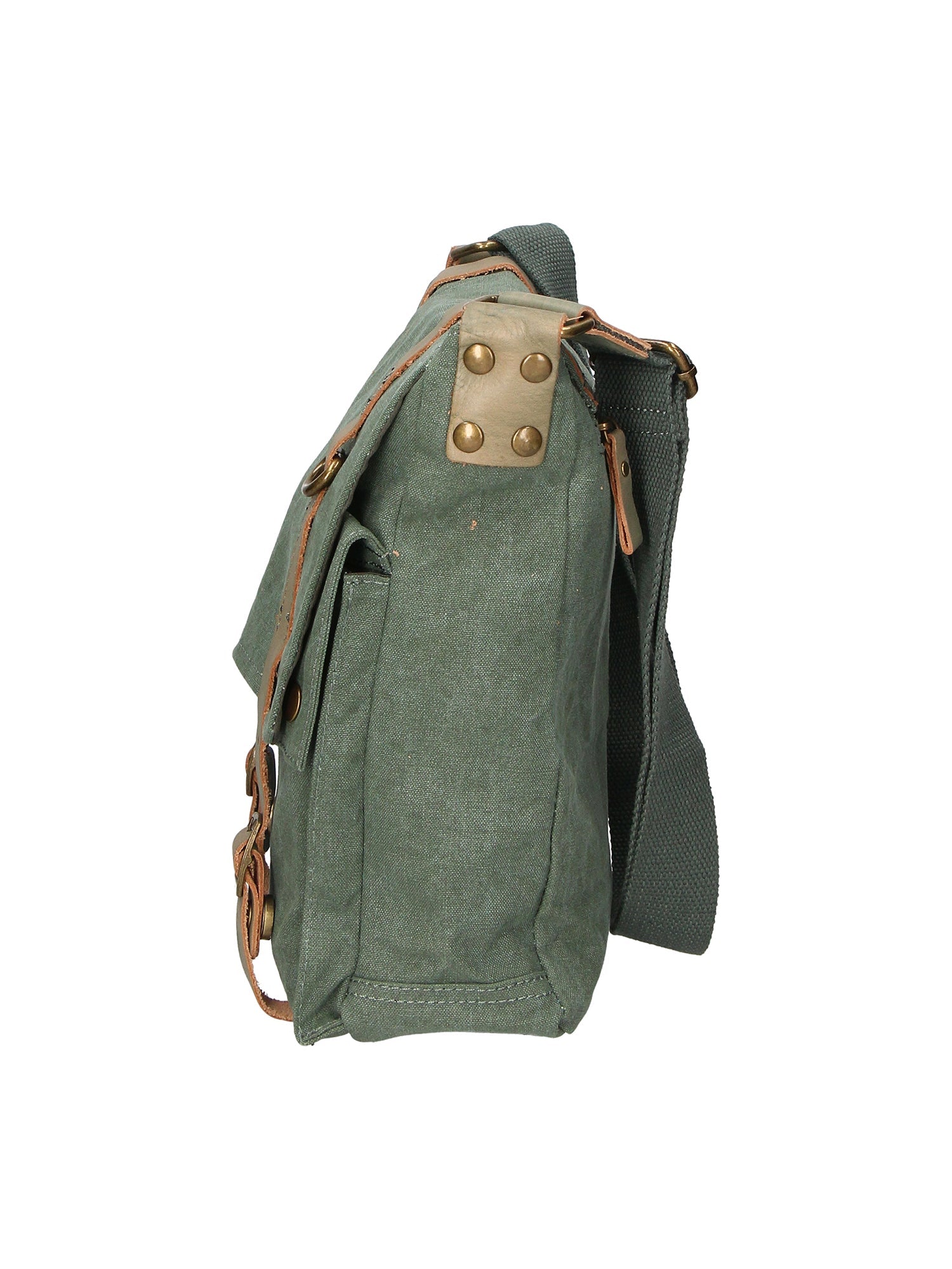 Milena Borsa a tracolla unisex Canvas e vera pelle ZG3009-VERDE GREEN Chiara Ferretti
